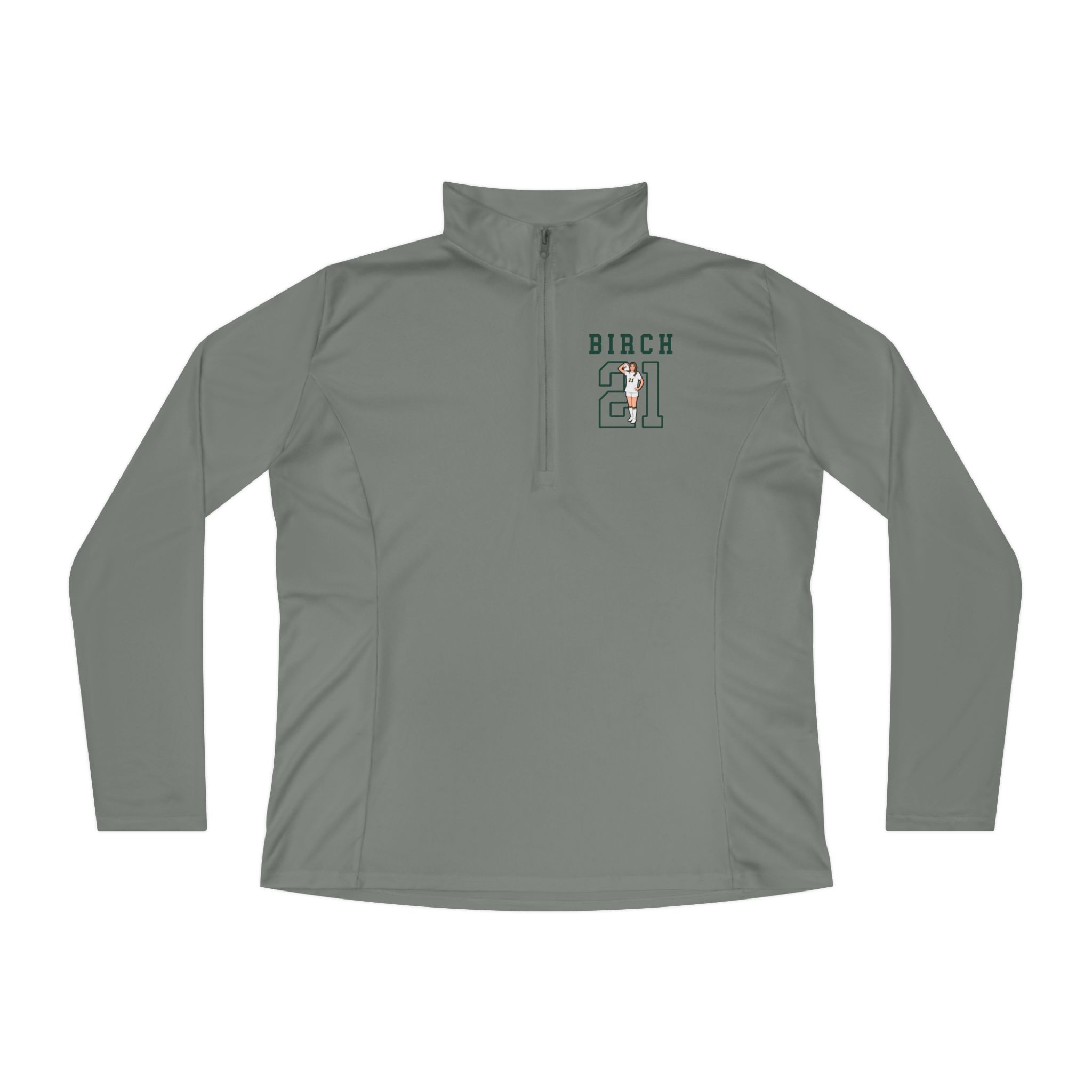 Women's Q-Zip Pullover — character_shirsey in Grey