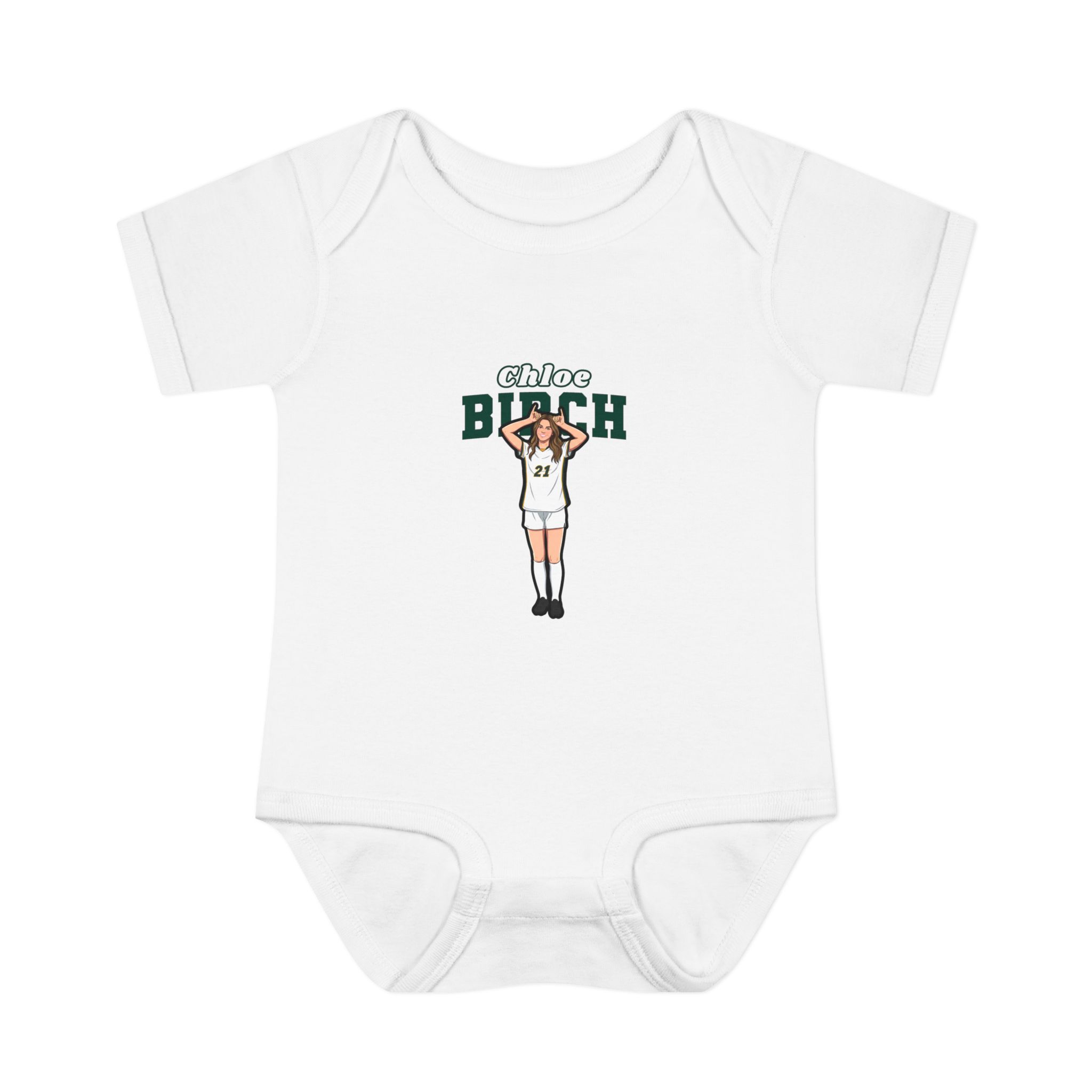 Baby Onesie — character_name_arch in White