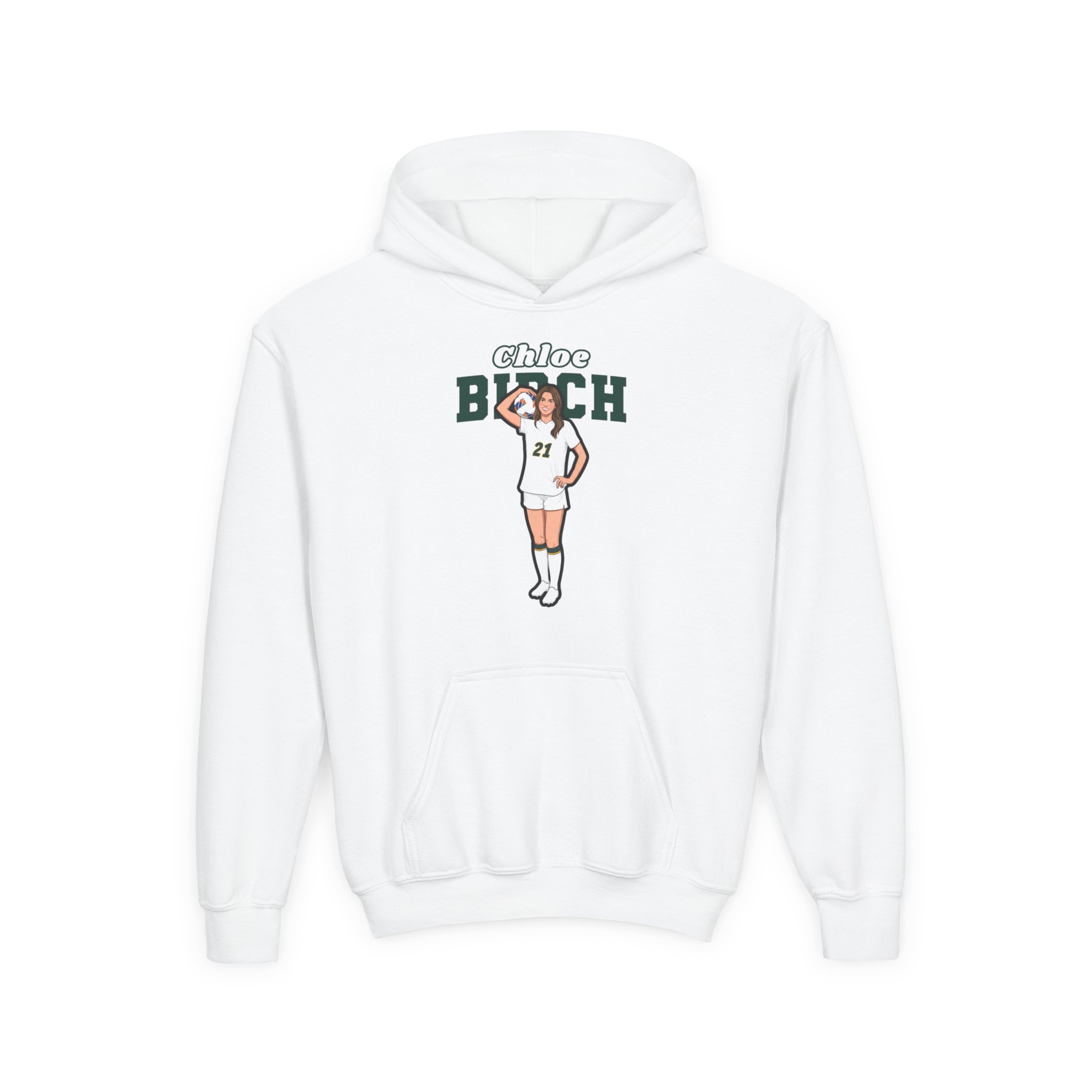 Youth Hoodie — character_name_arch in White