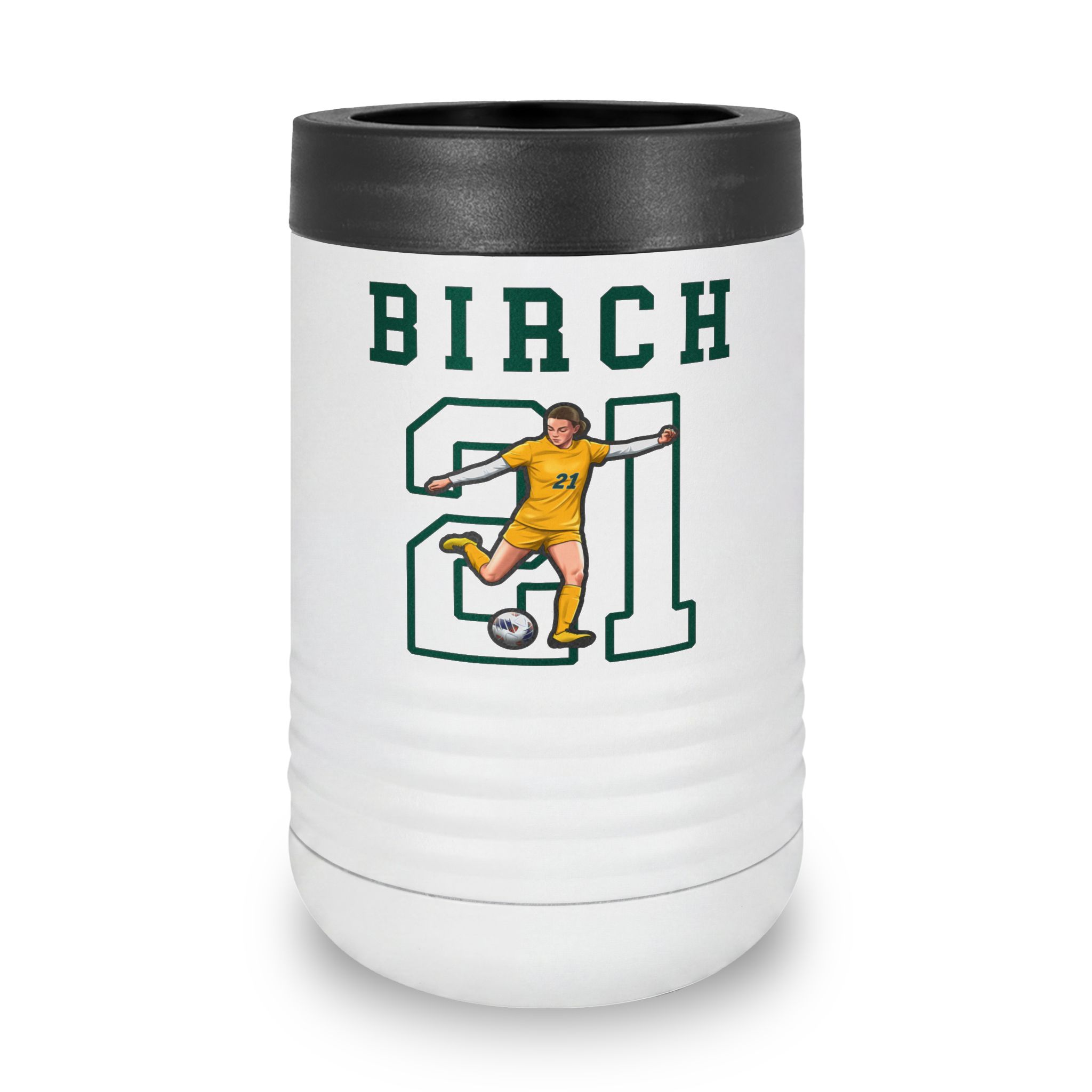 Stainless Can Cooler — character_shirsey in White
