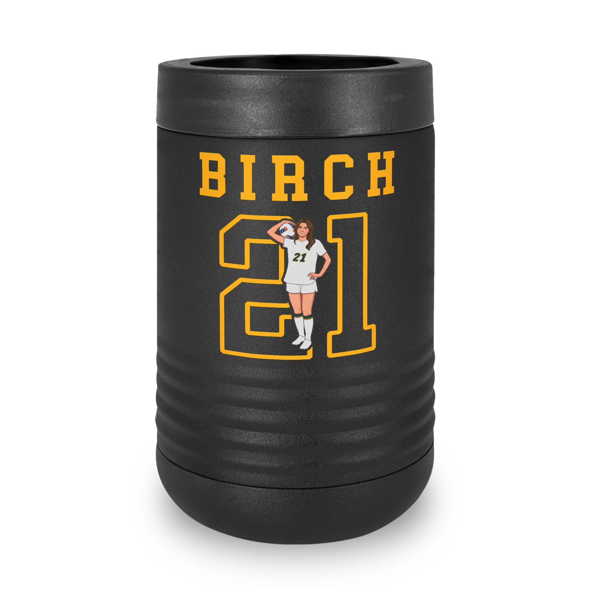 Stainless Can Cooler — character_shirsey in Black