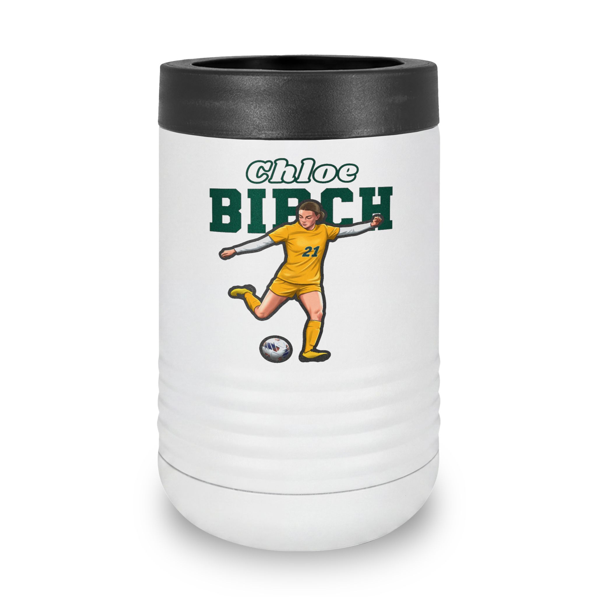 Stainless Can Cooler — character_name_arch in White