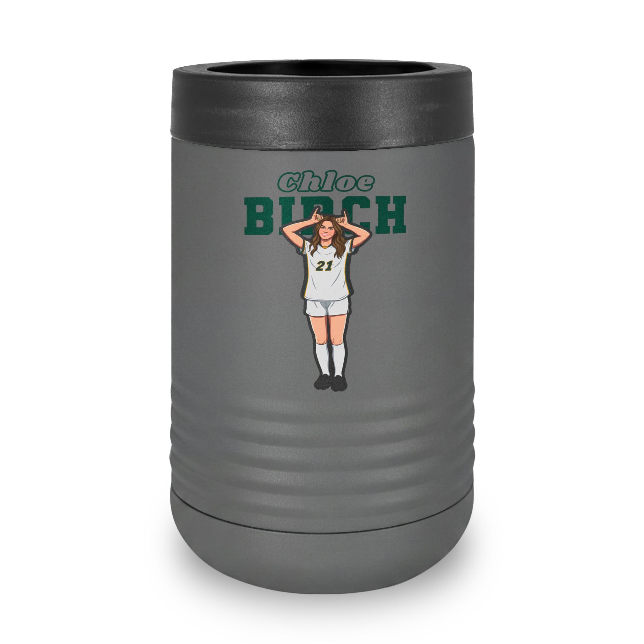 Stainless Can Cooler — character_name_arch in Grey