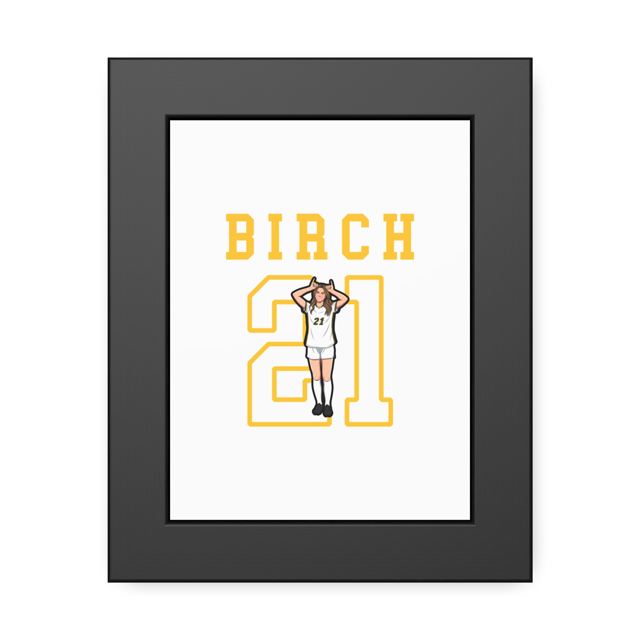Framed Poster — character_shirsey in Black