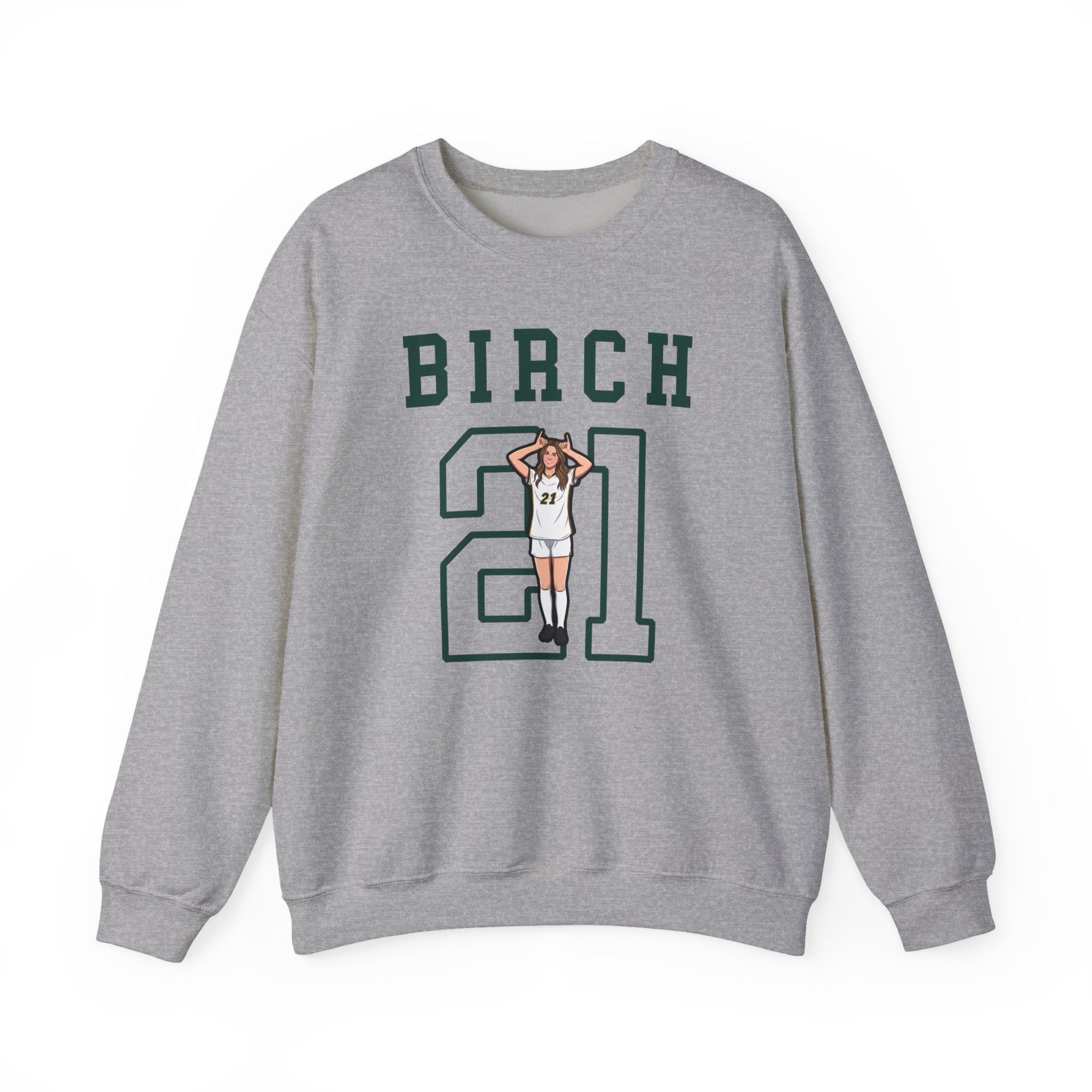 Crewneck Sweatshirt — character_shirsey in Grey