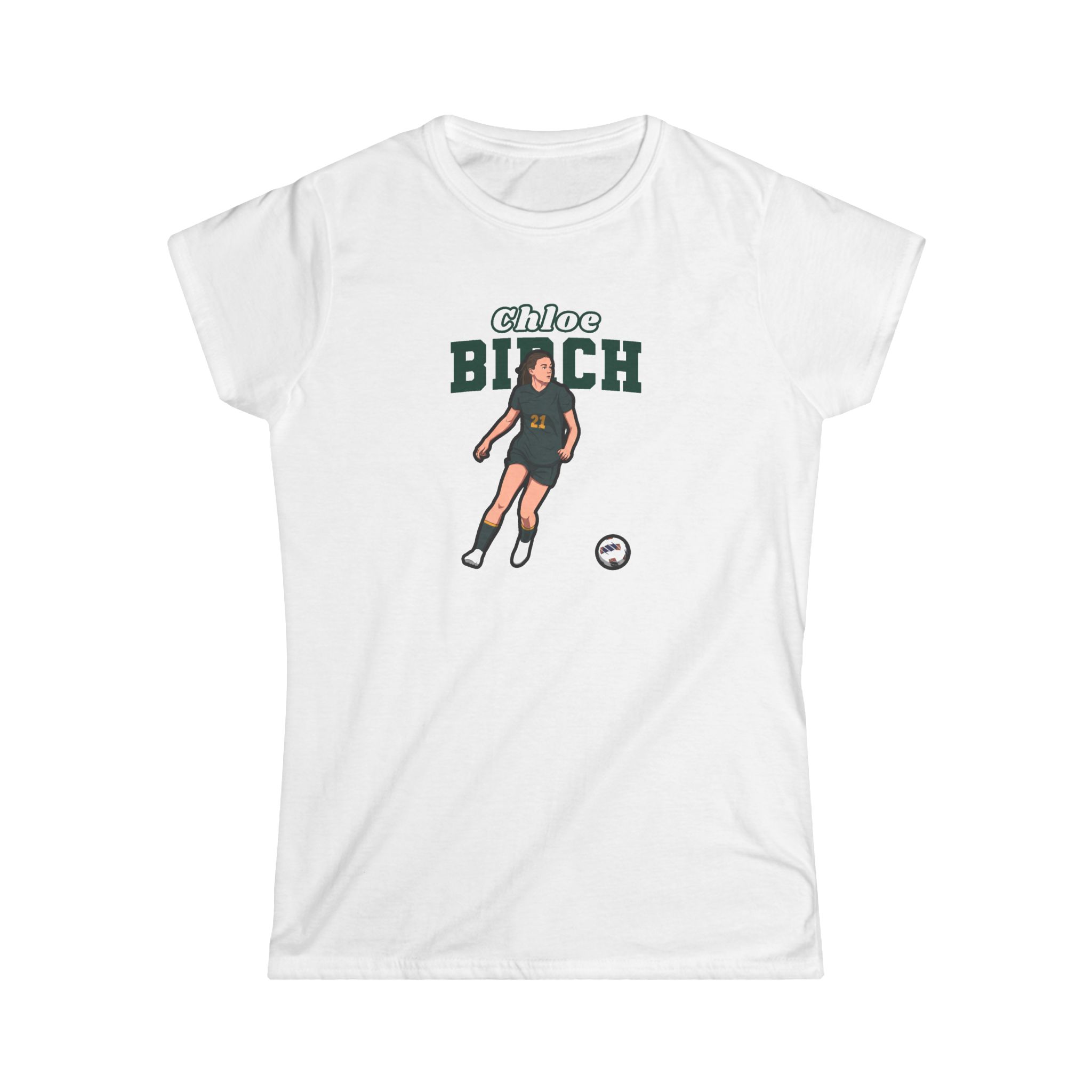 Women's Softstyle Tee — character_name_arch in White