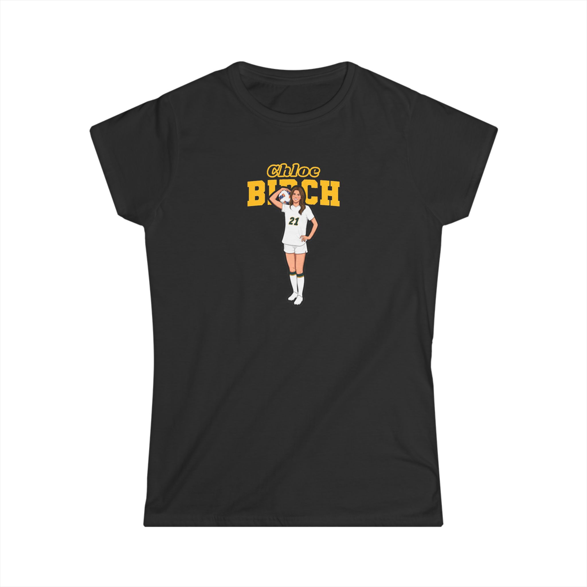 Women's Softstyle Tee — character_name_arch in Black