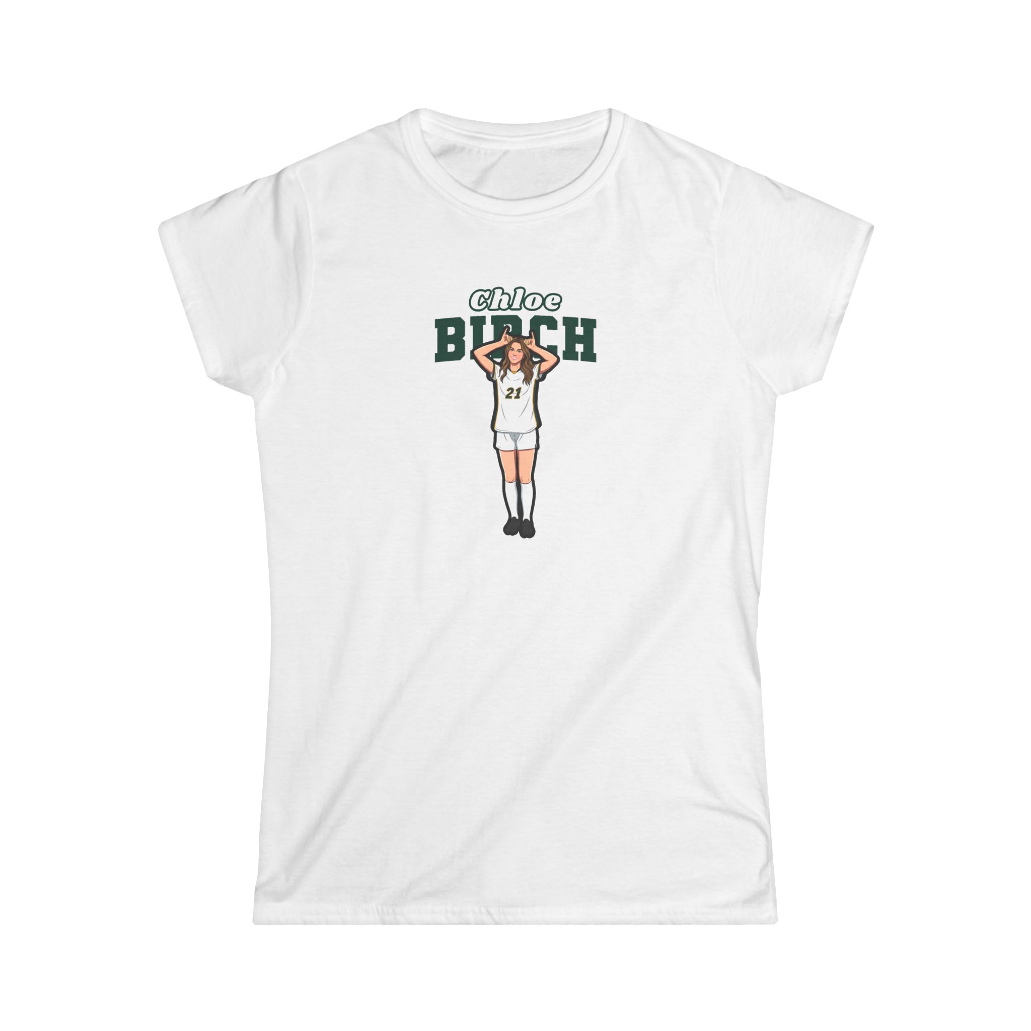 Women's Softstyle Tee — character_name_arch in White