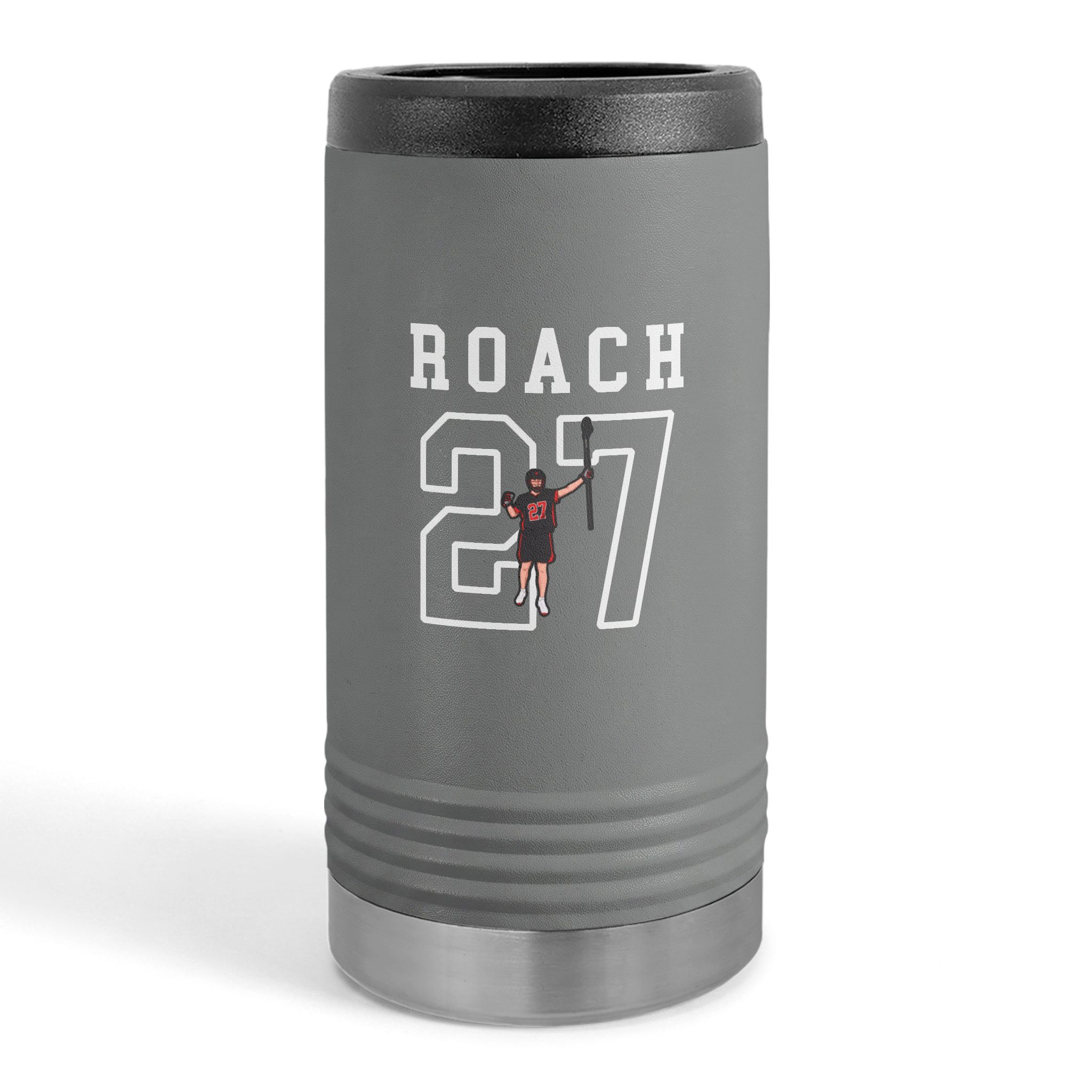 Slim Stainless Can Cooler — character_shirsey in Grey