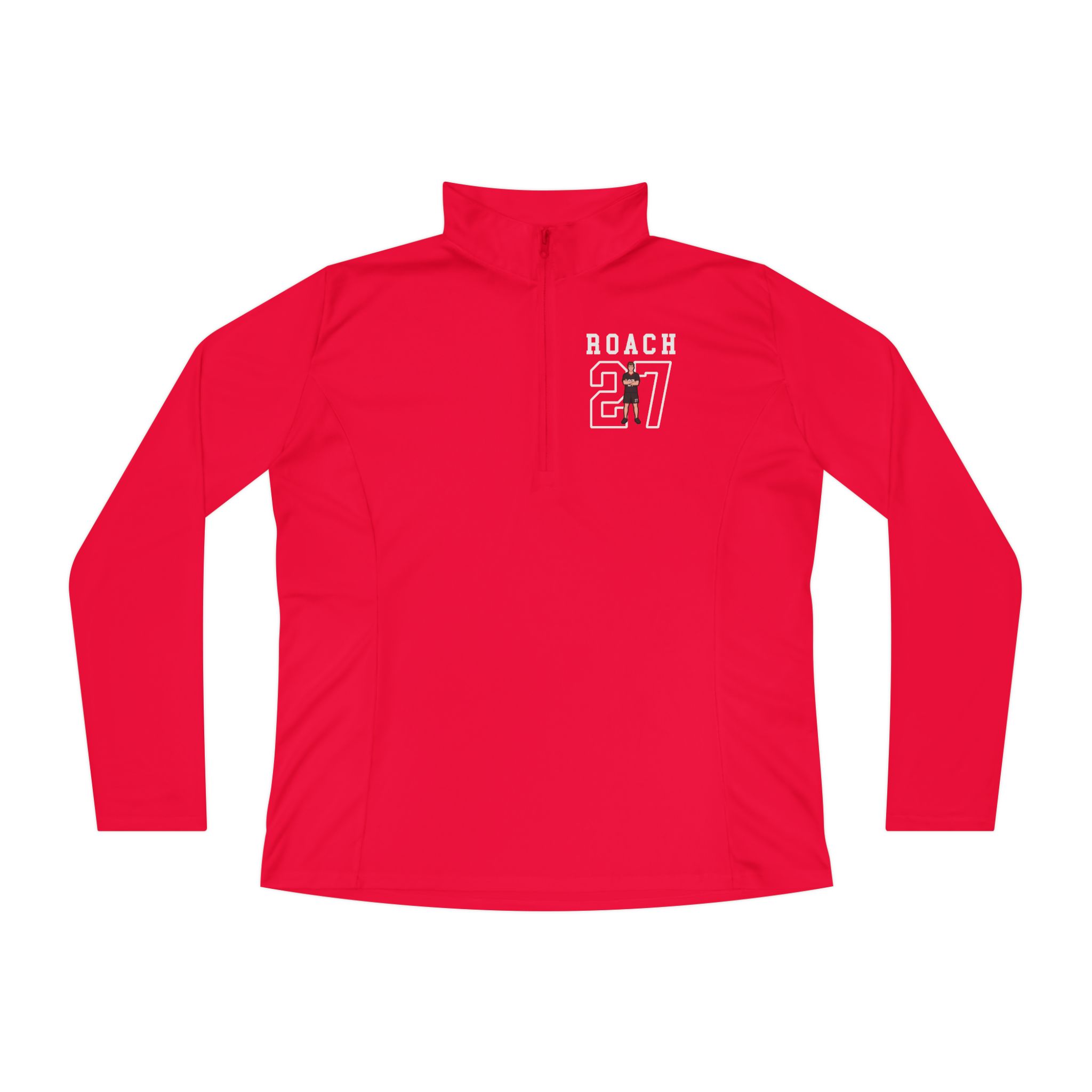 Women's Q-Zip Pullover — character_shirsey in Red
