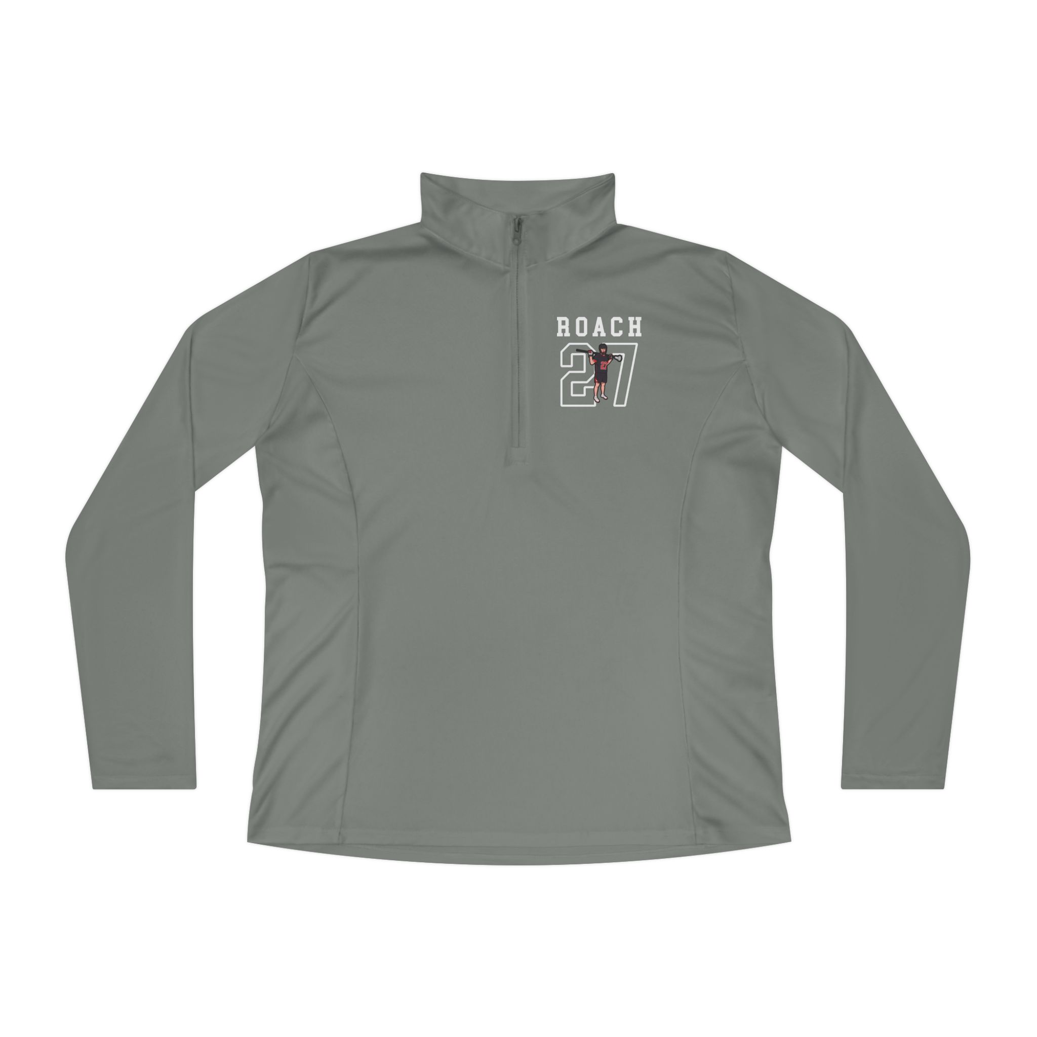 Women's Q-Zip Pullover — character_shirsey in Grey