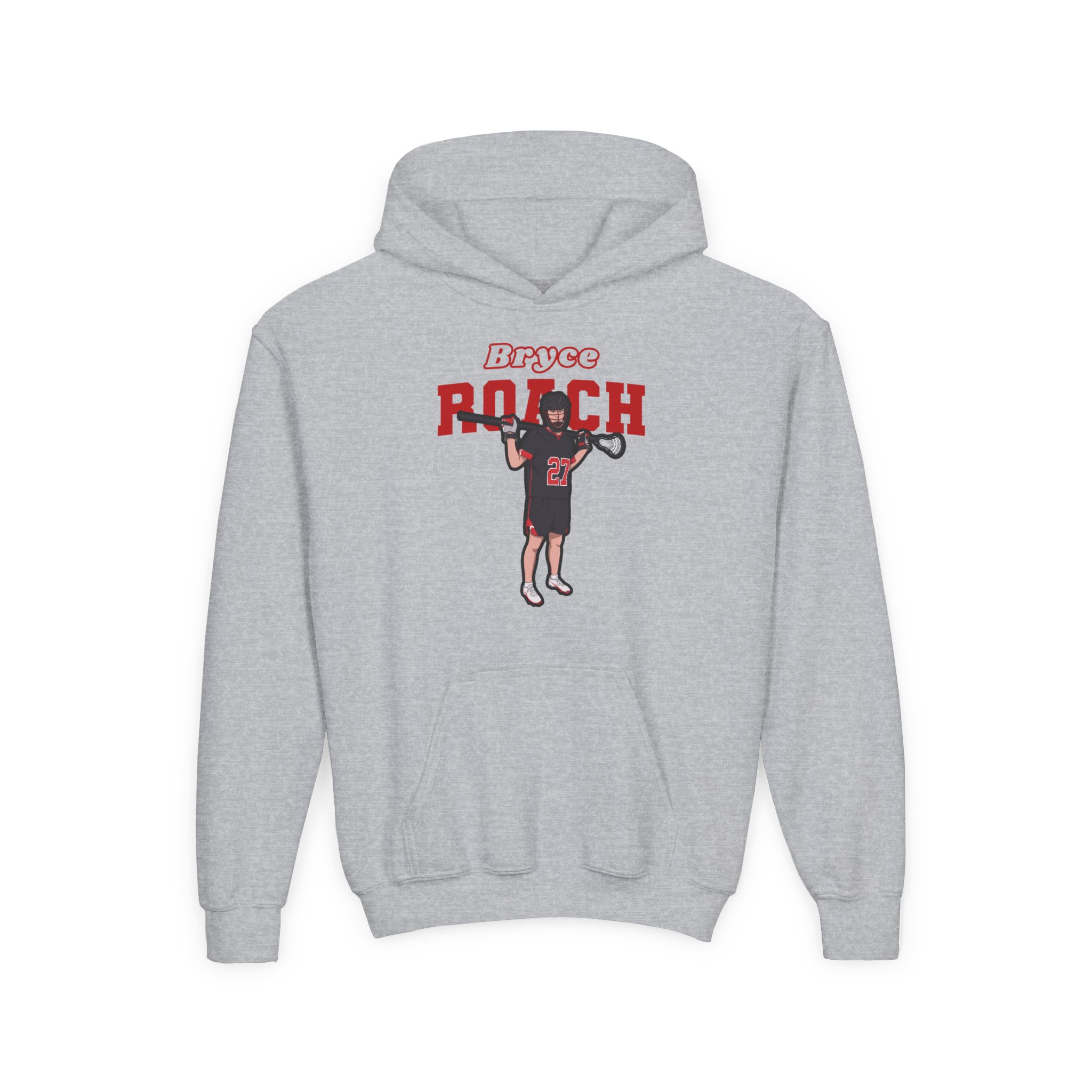 Youth Hoodie — character_name_arch in Grey