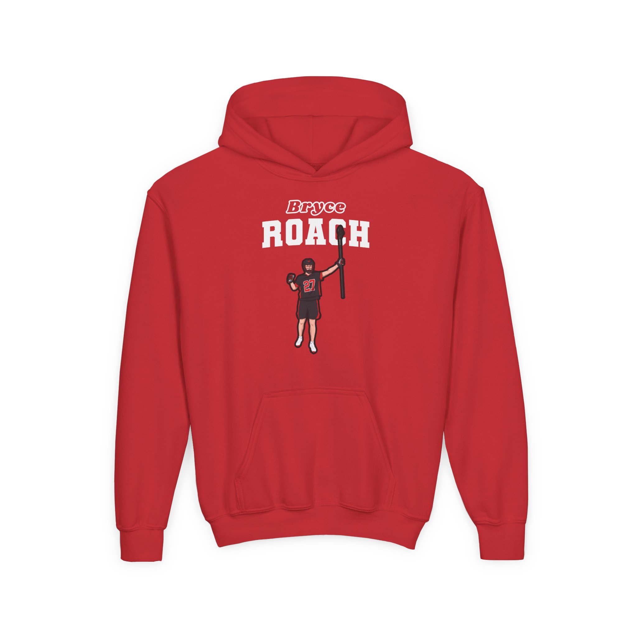 Youth Hoodie — character_name_arch in Red
