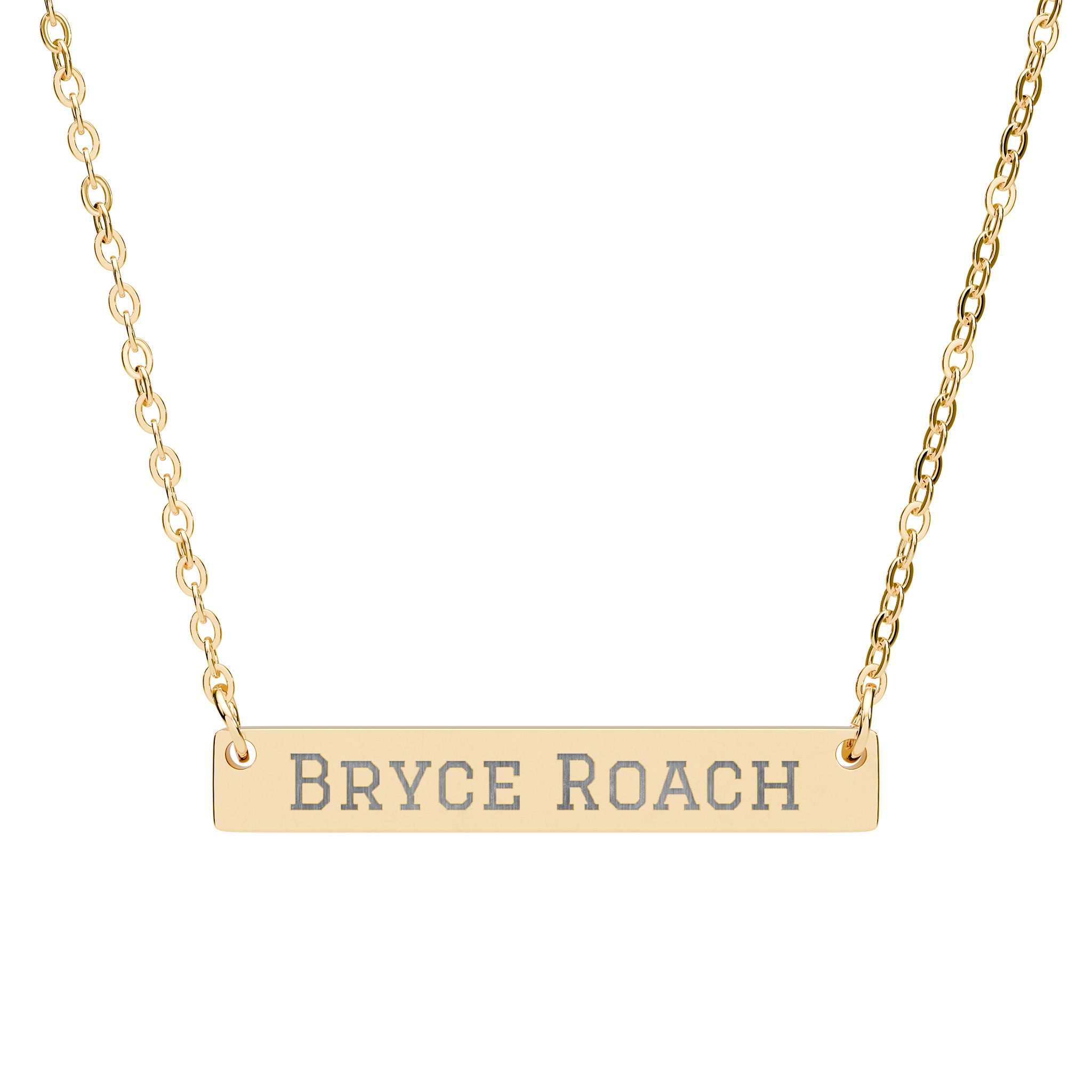 Engraved Bar Necklace — Classic in Gold