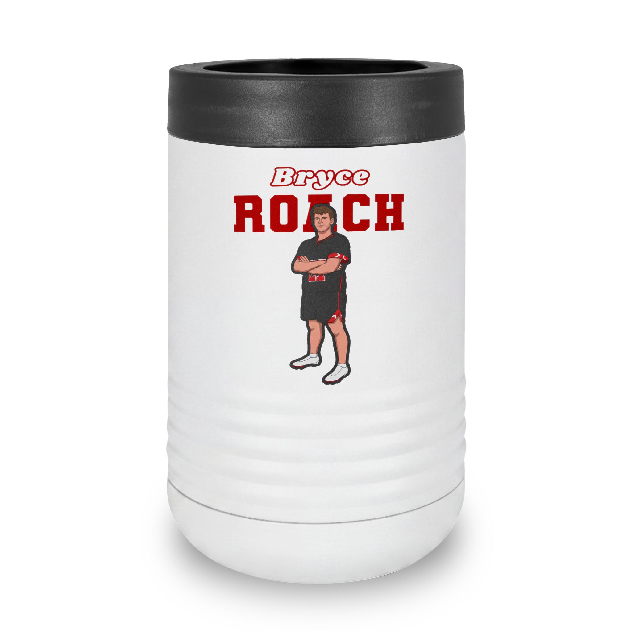 Stainless Can Cooler — character_name_arch in White