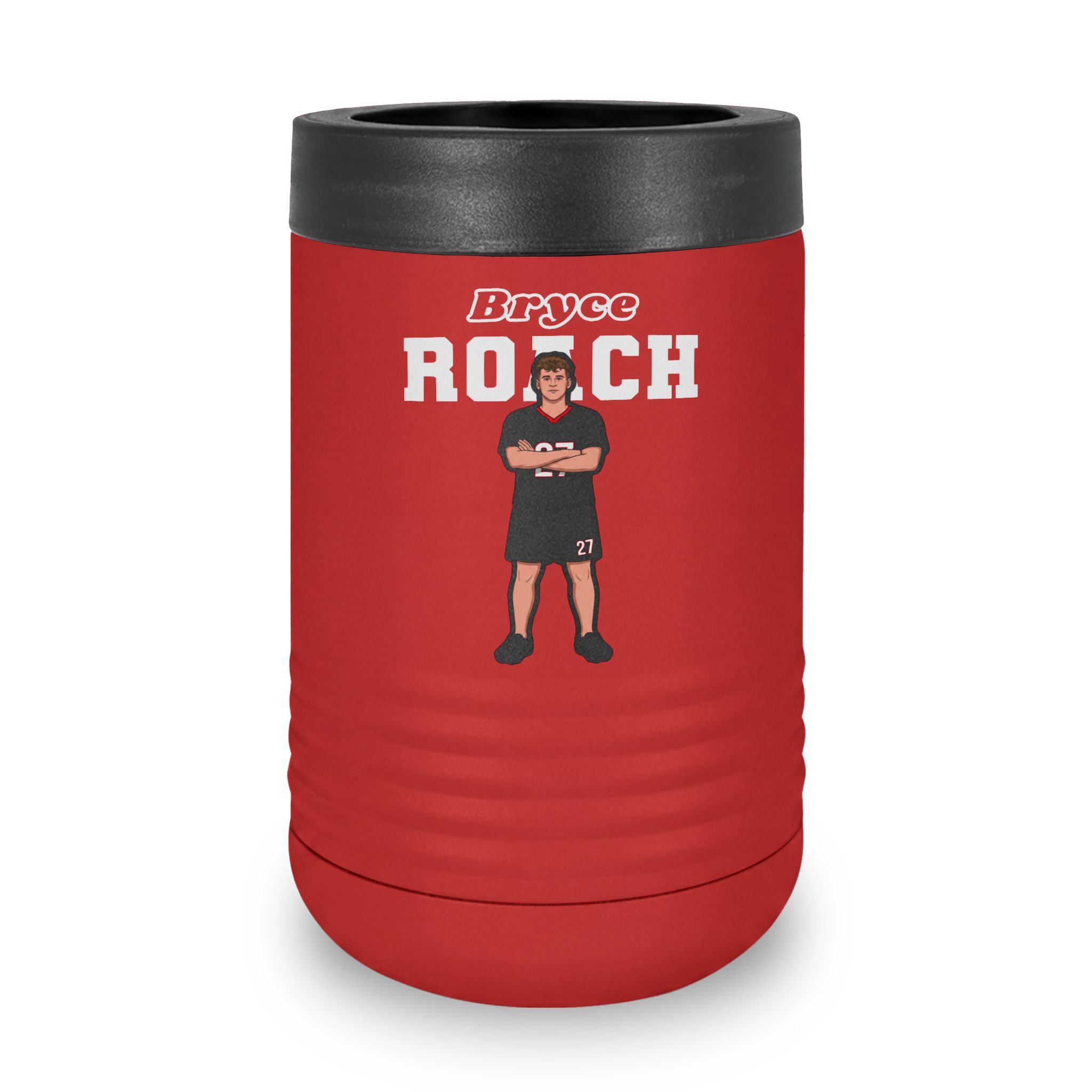 Stainless Can Cooler — character_name_arch in Red