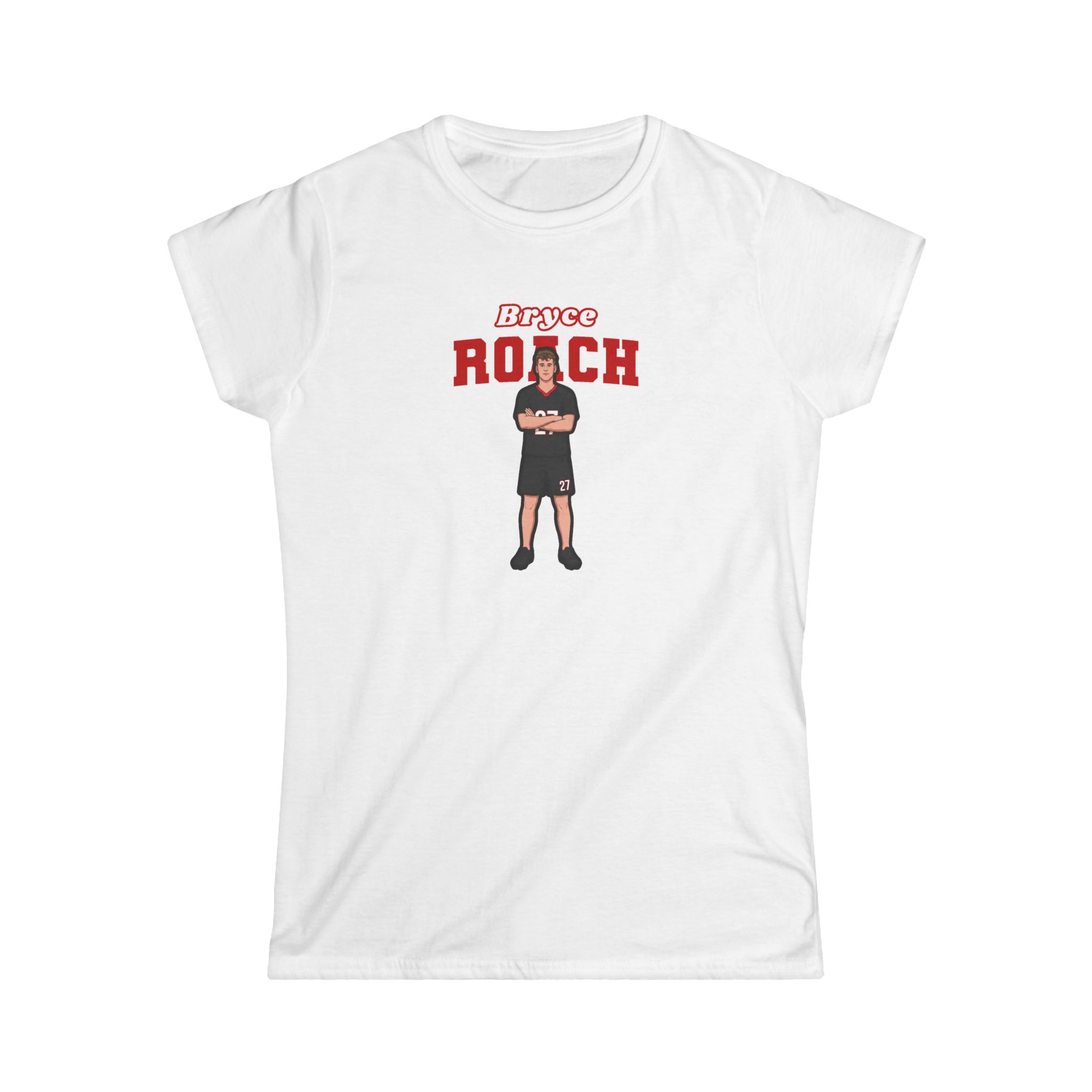 Women's Softstyle Tee — character_name_arch in White