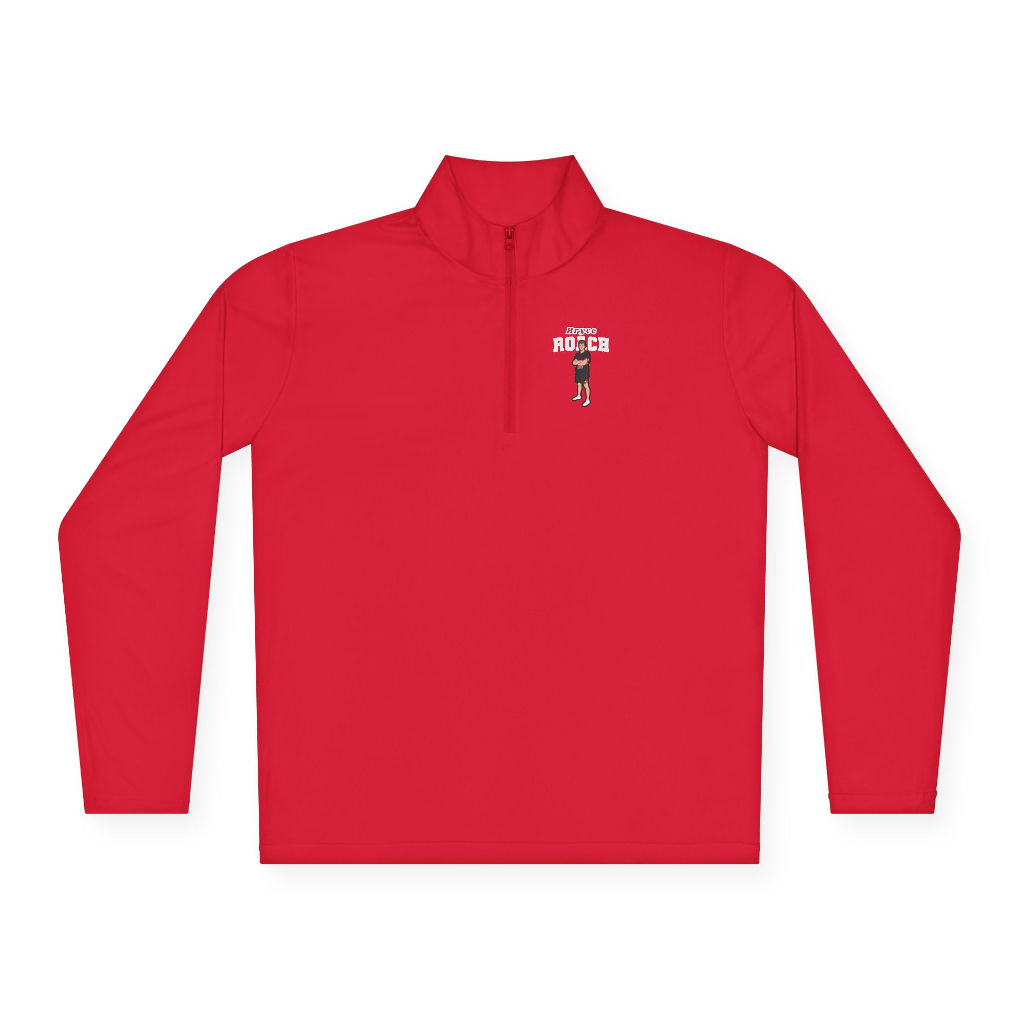 Q-Zip Pullover — character_name_arch in Red