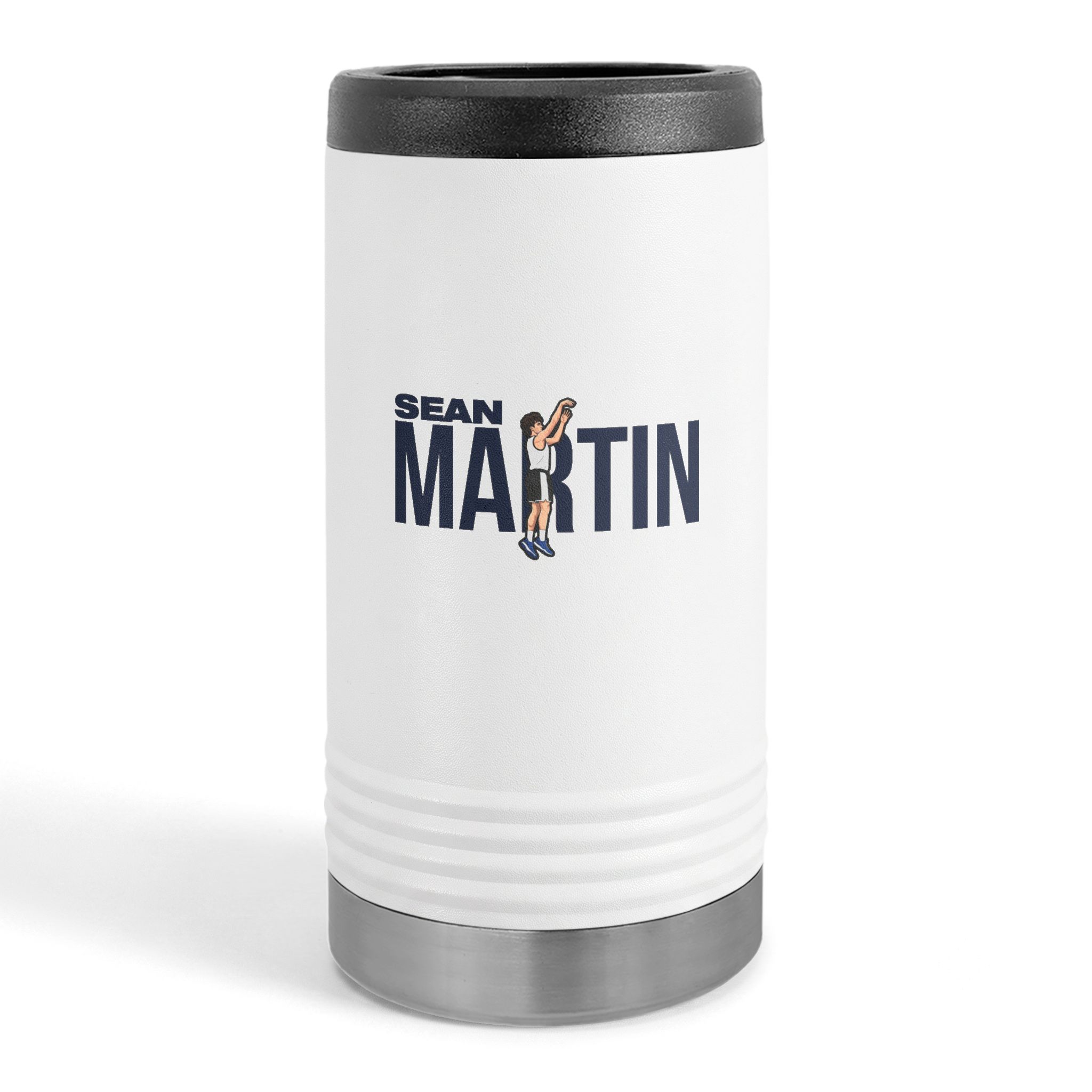 Slim Stainless Can Cooler — character_player_name in White