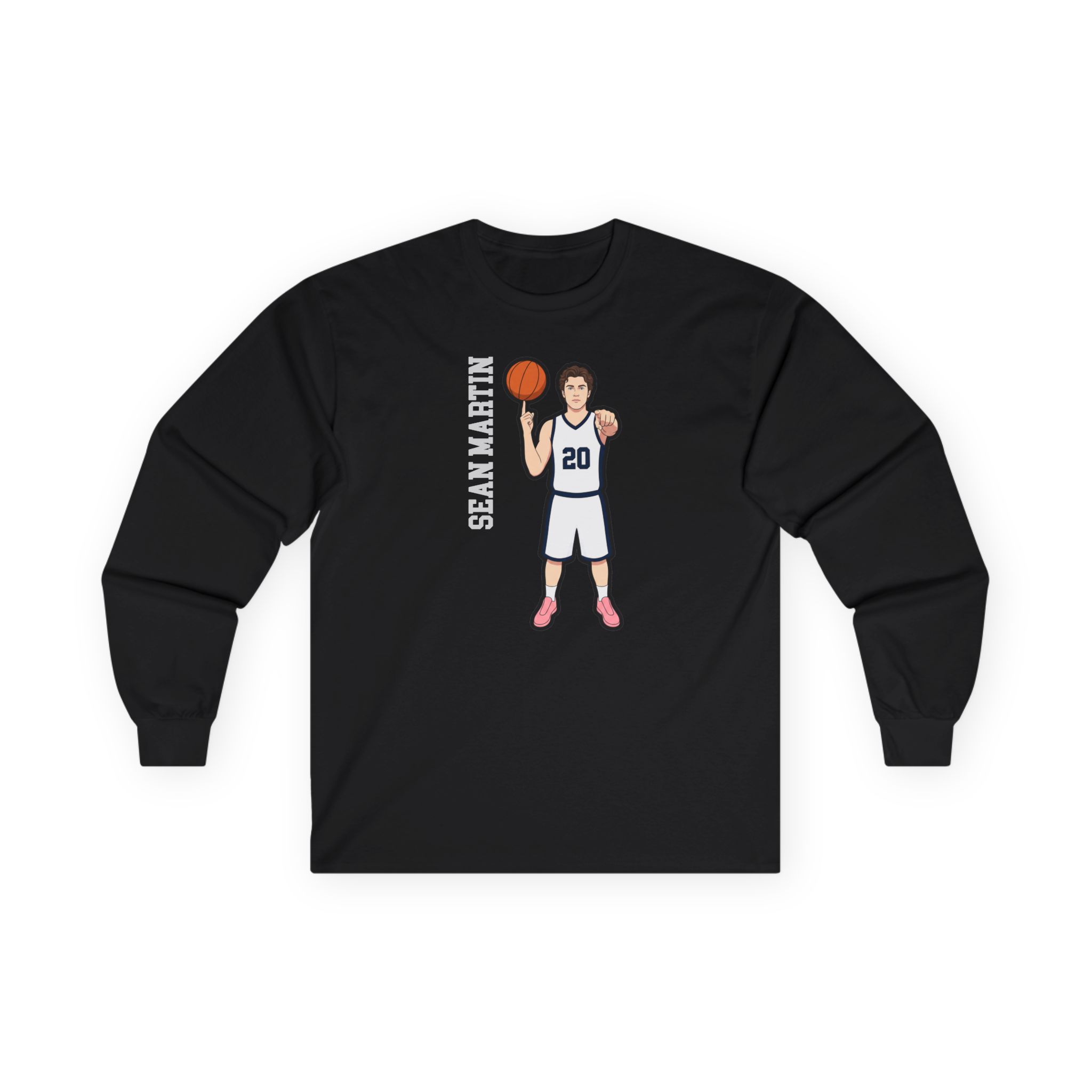 Long Sleeve Tee — character_name_vertical in Black