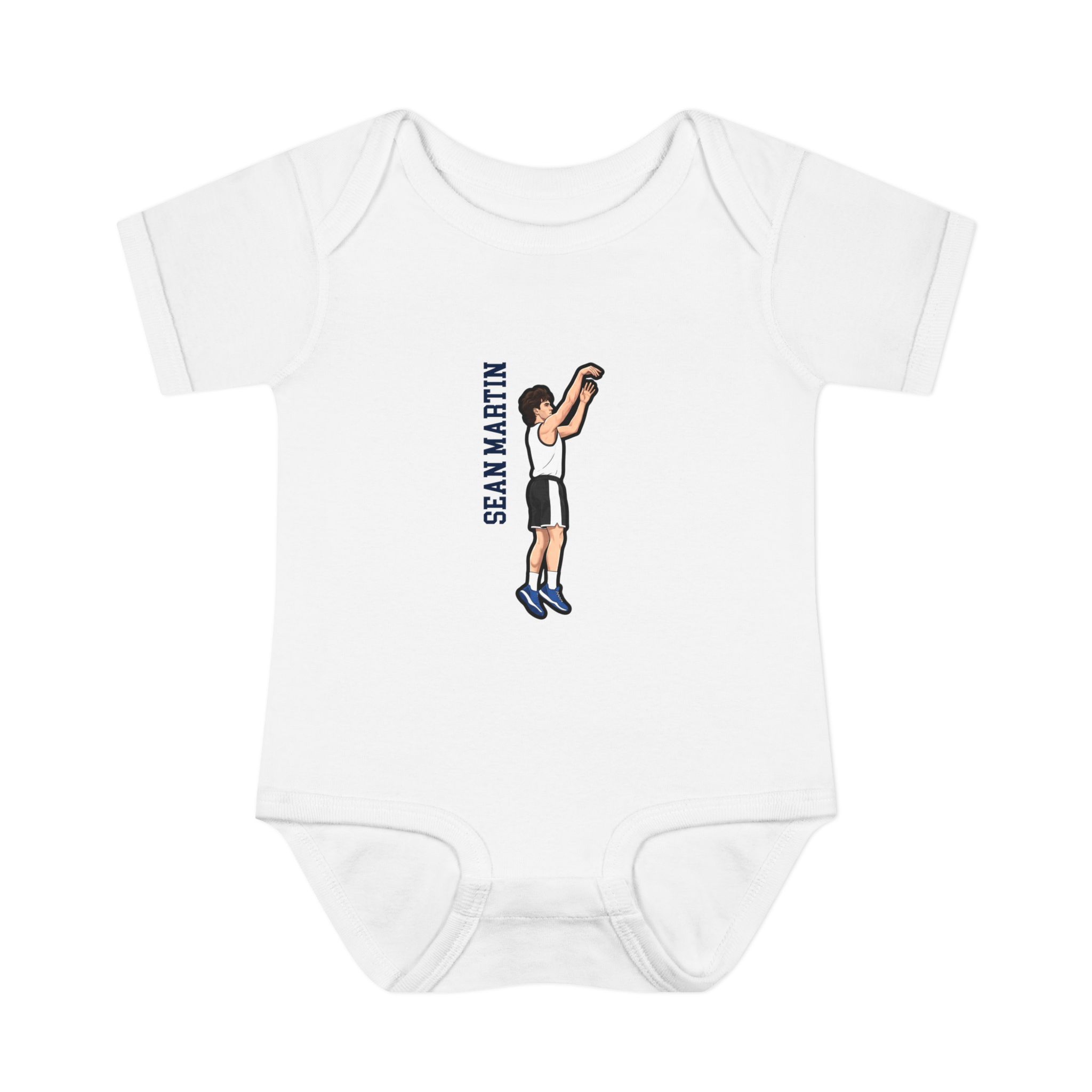 Baby Onesie — character_name_vertical in White