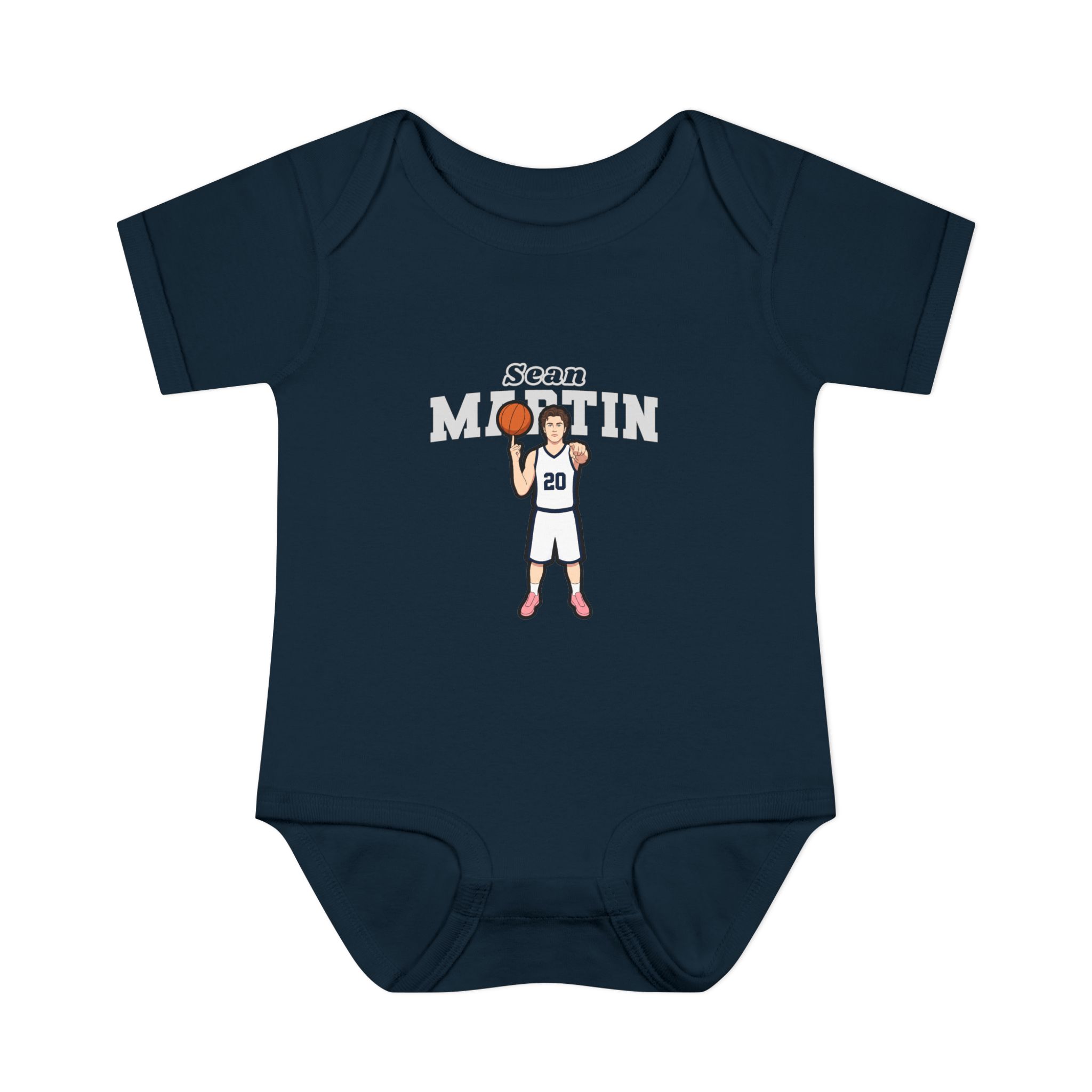 Baby Onesie — character_name_arch in Navy