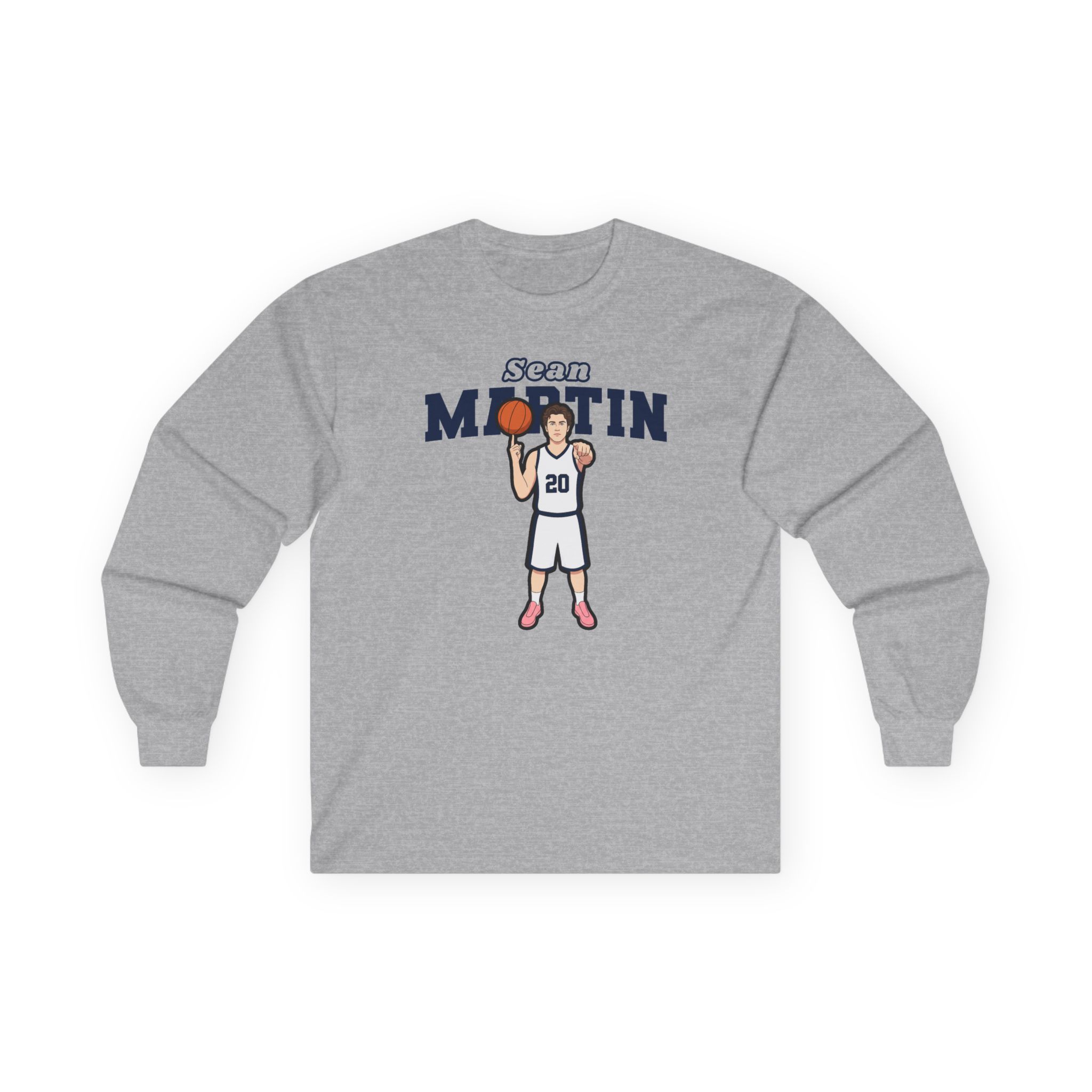 Long Sleeve Tee — character_name_arch in Grey