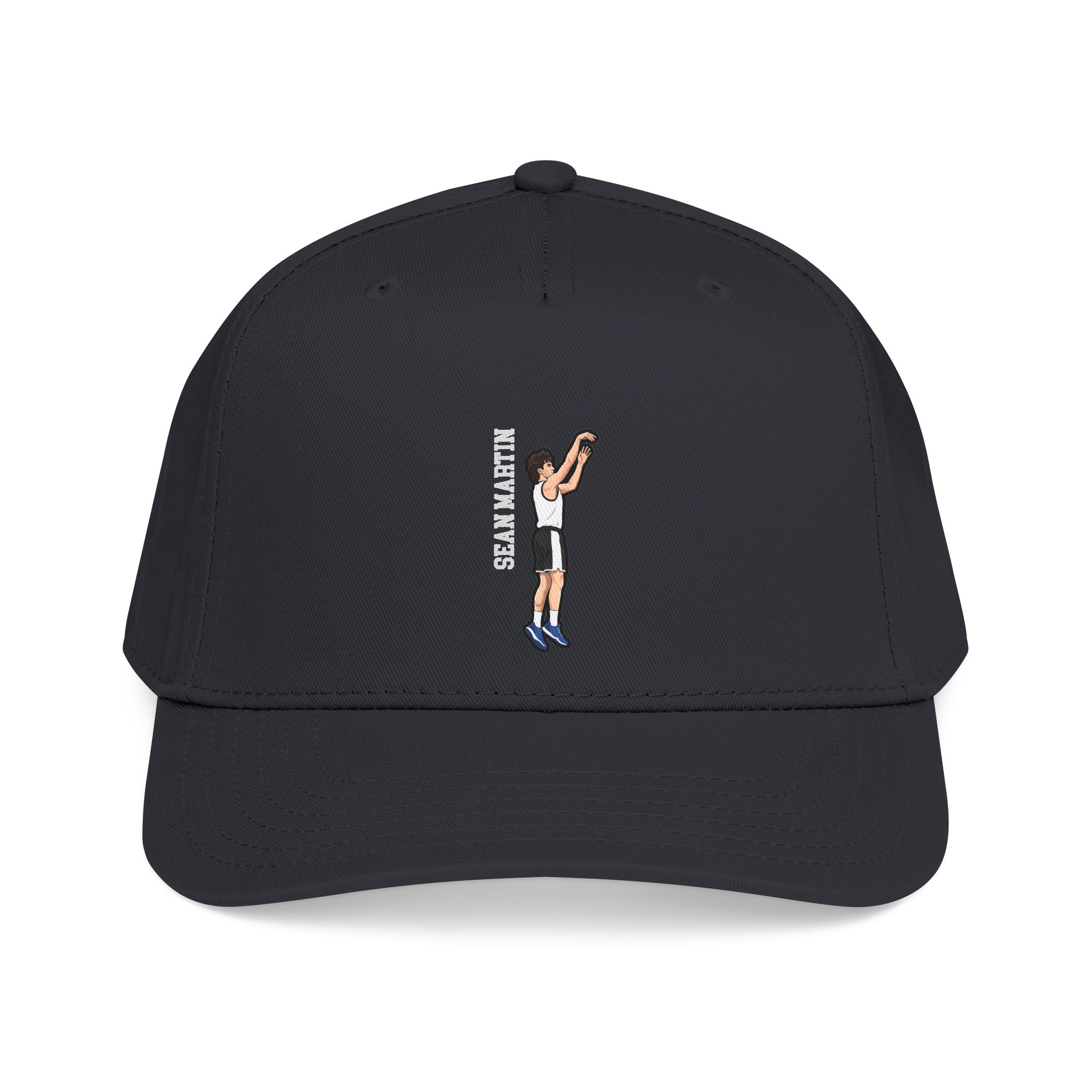 Baseball Cap — character_name_vertical in Black