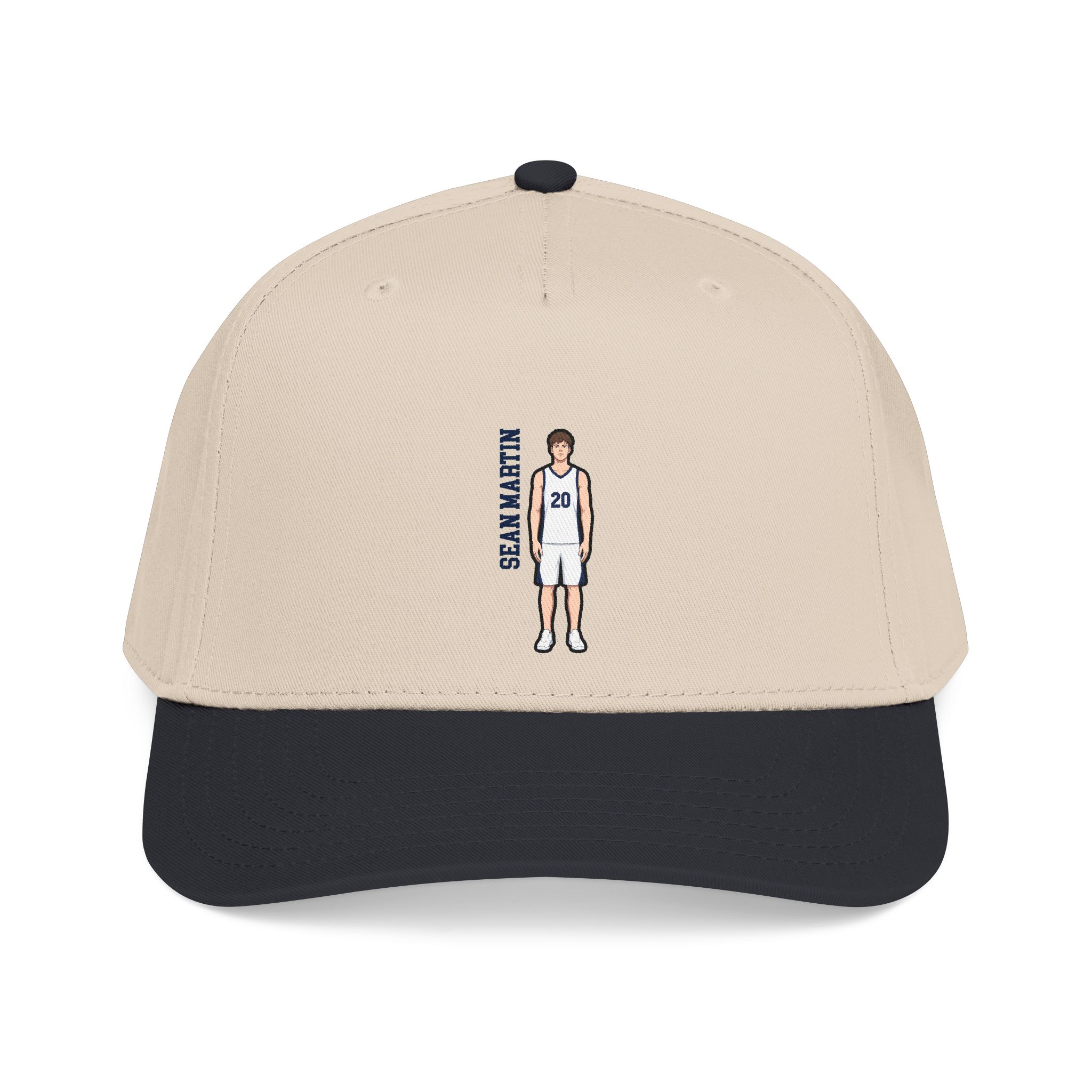 Baseball Cap — character_name_vertical in Black / Natural