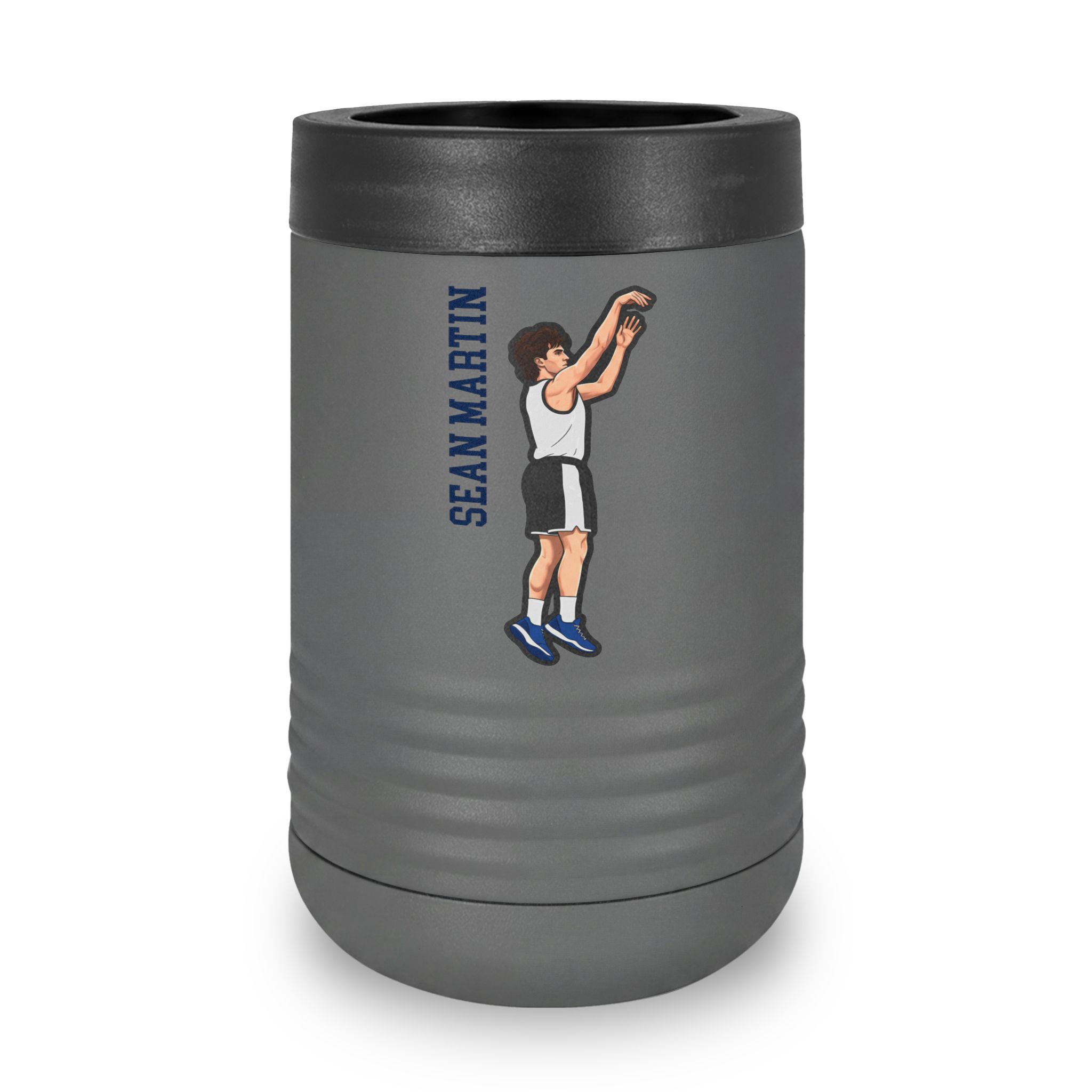 Stainless Can Cooler — character_name_vertical in Grey