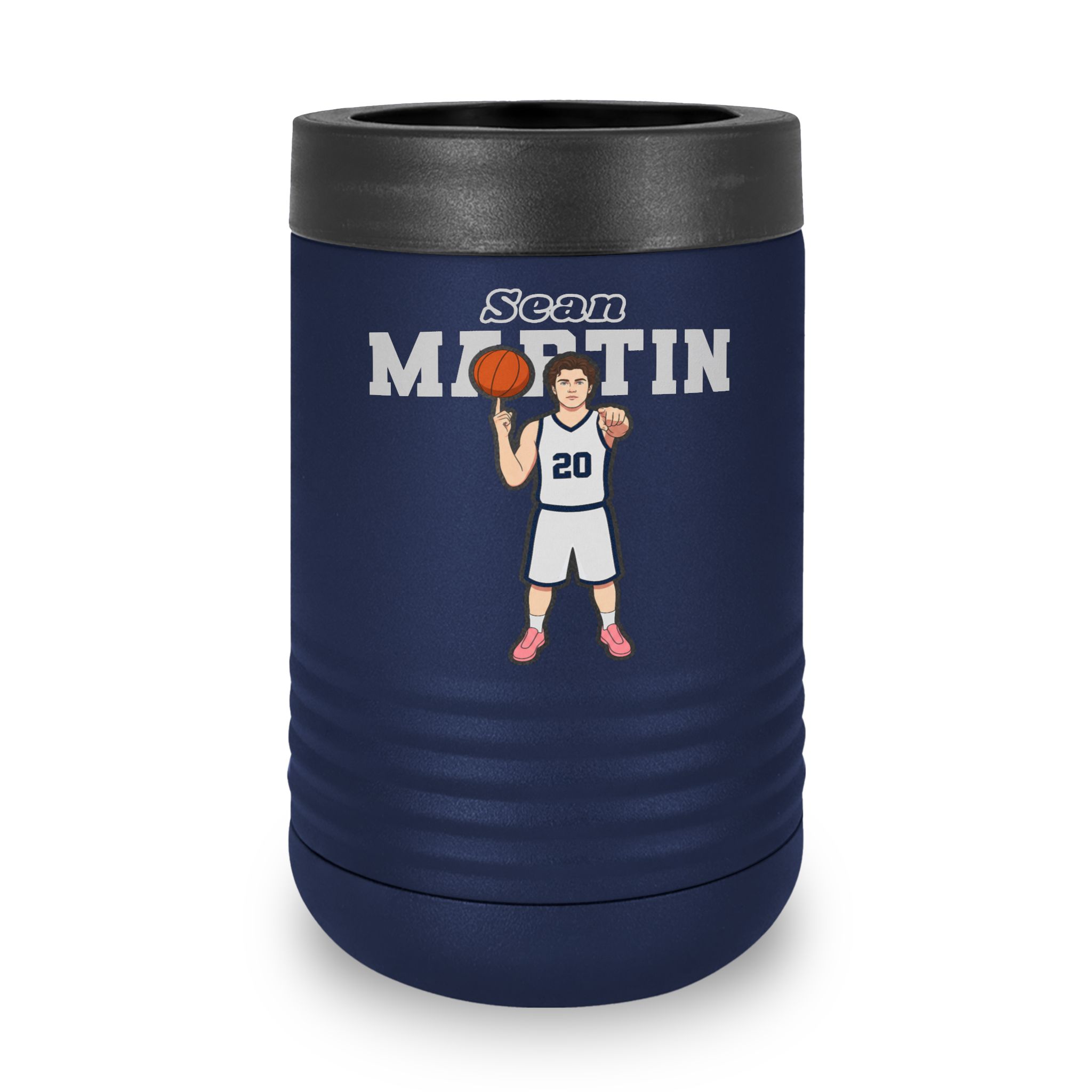 Stainless Can Cooler — character_name_arch in Navy