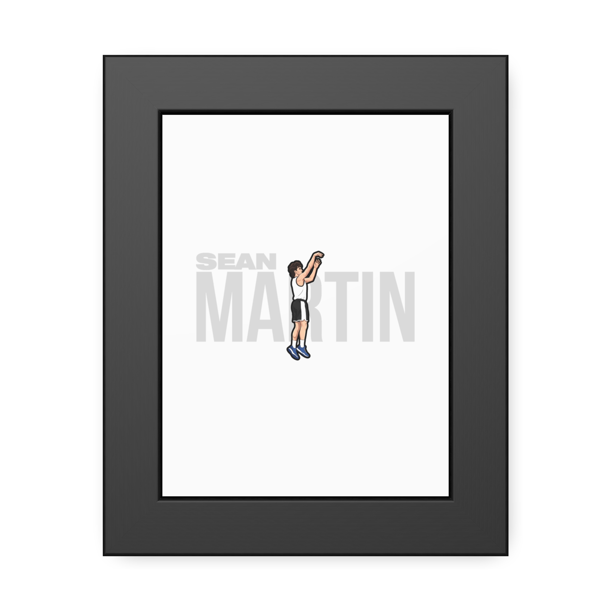 Framed Poster — character_player_name in Black