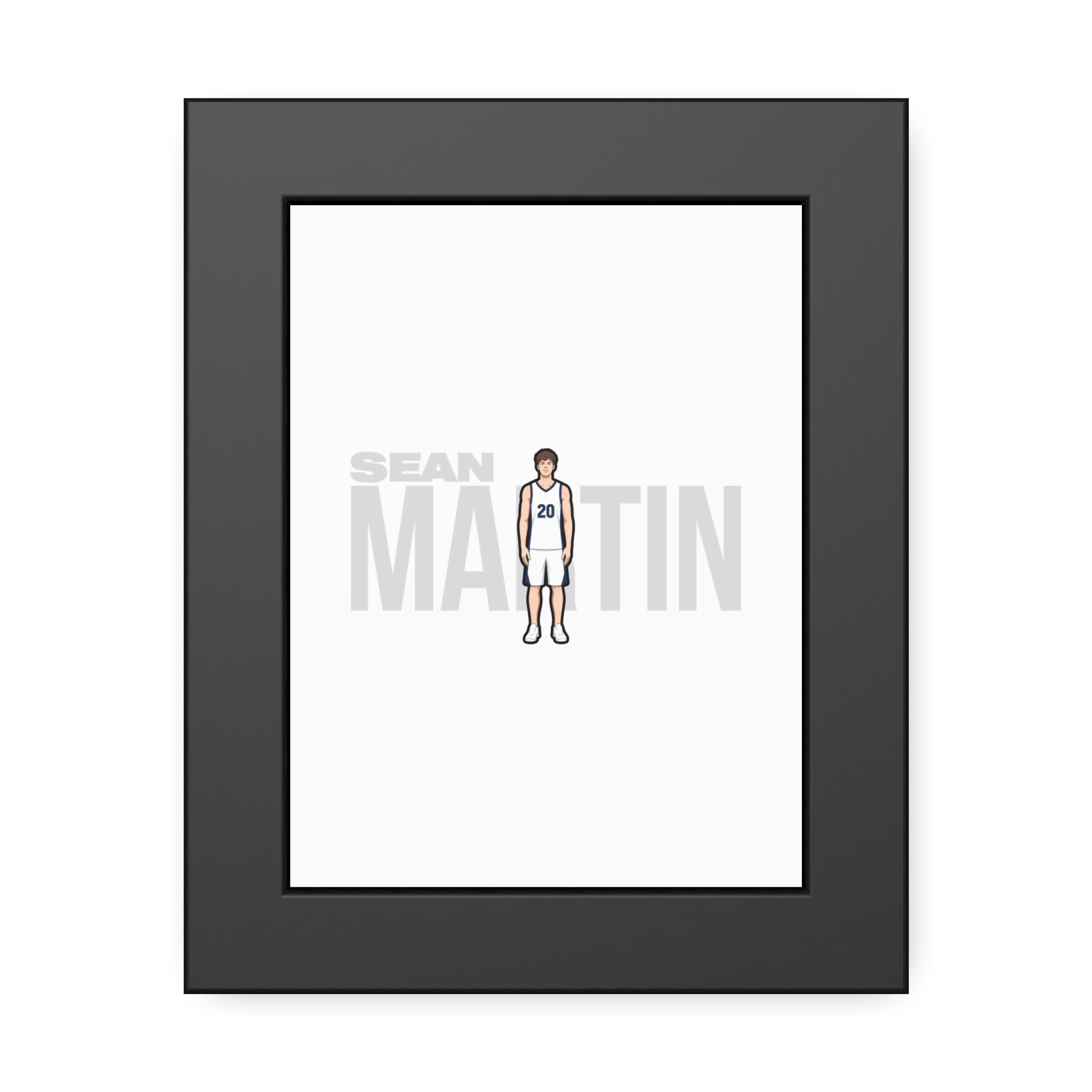 Framed Poster — character_player_name in Black