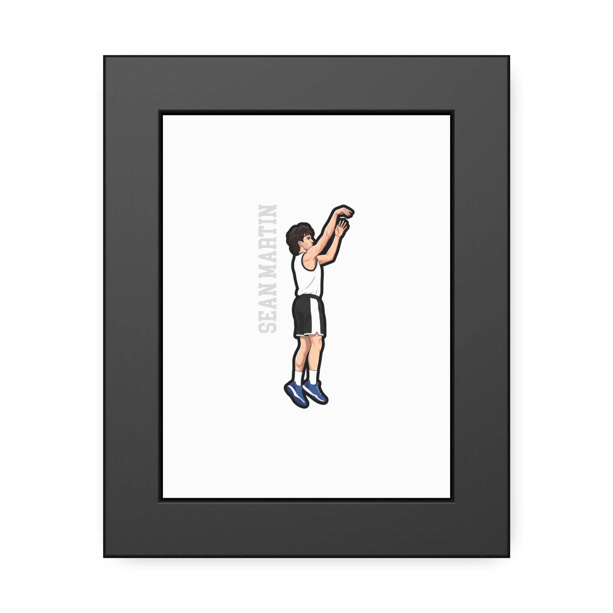 Framed Poster — character_name_vertical in Black