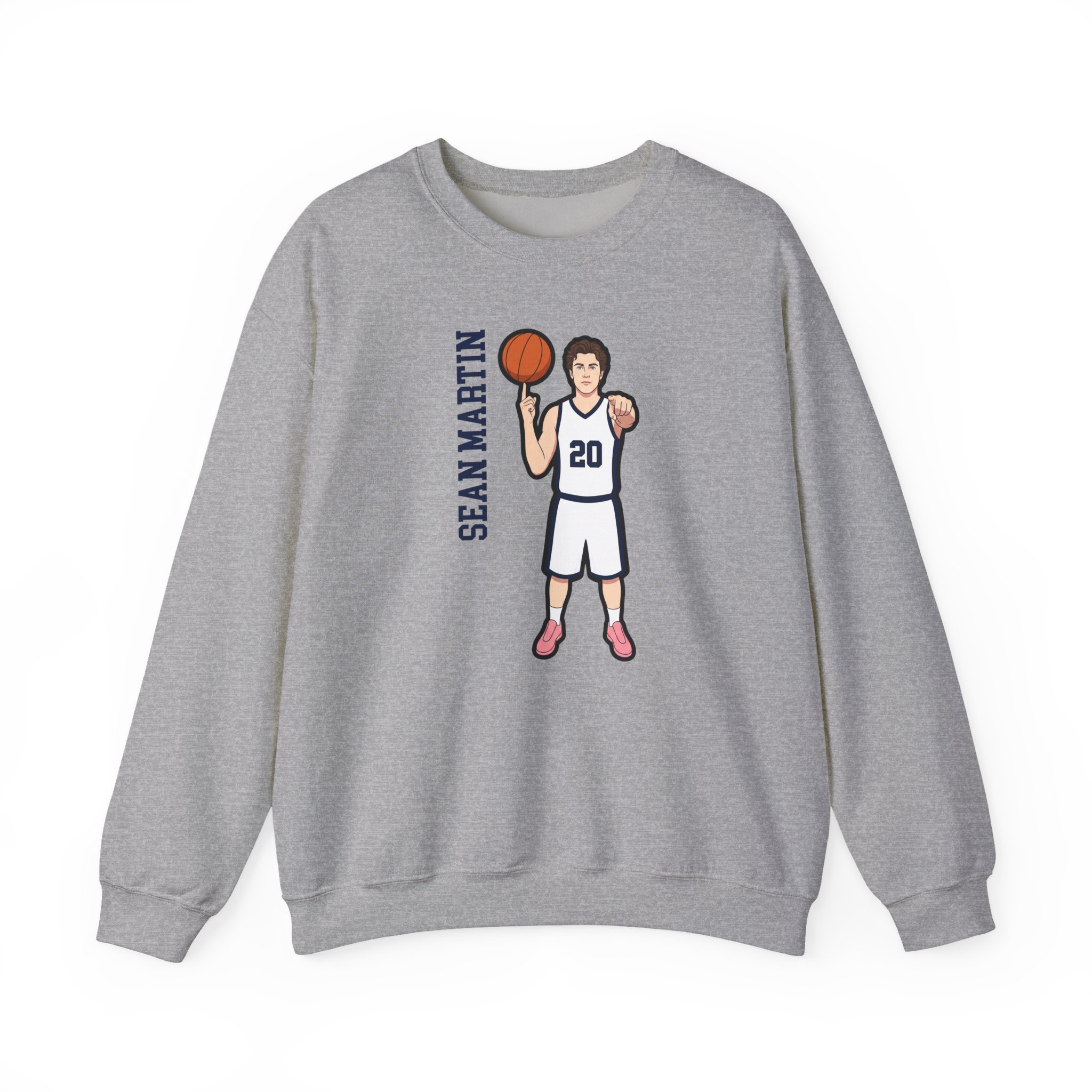 Crewneck Sweatshirt — character_name_vertical in Grey