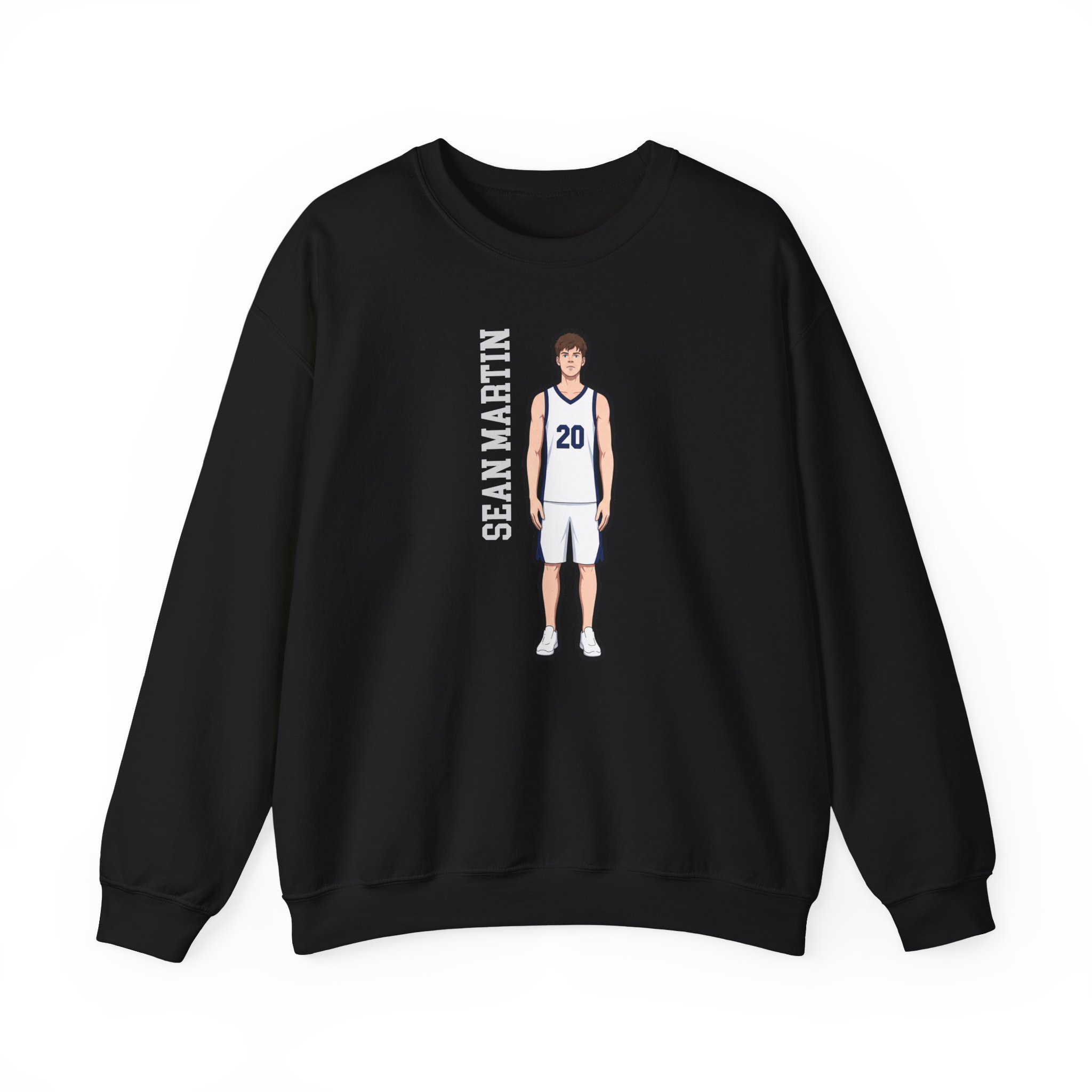 Crewneck Sweatshirt — character_name_vertical in Black