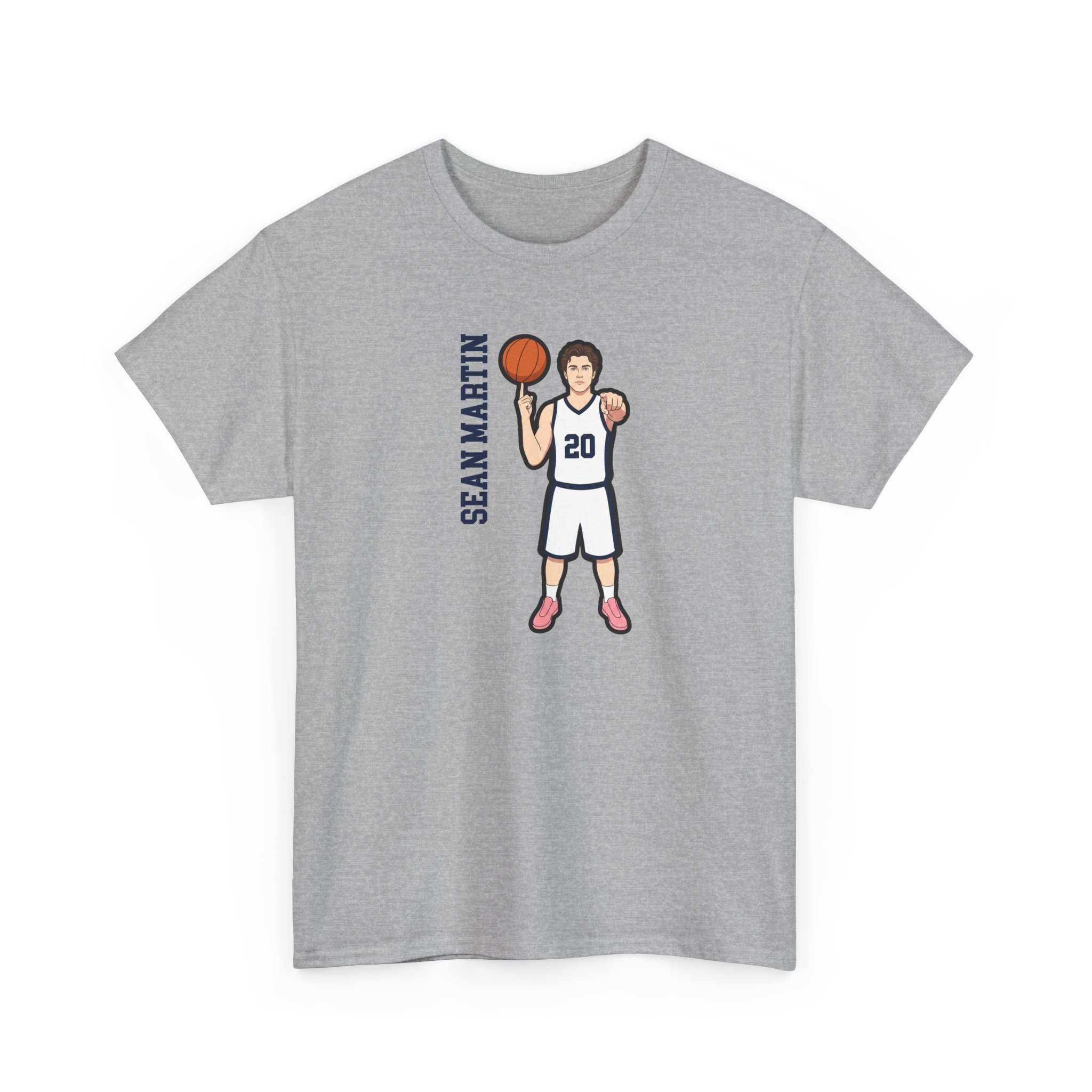 Tee — character_name_vertical in Grey