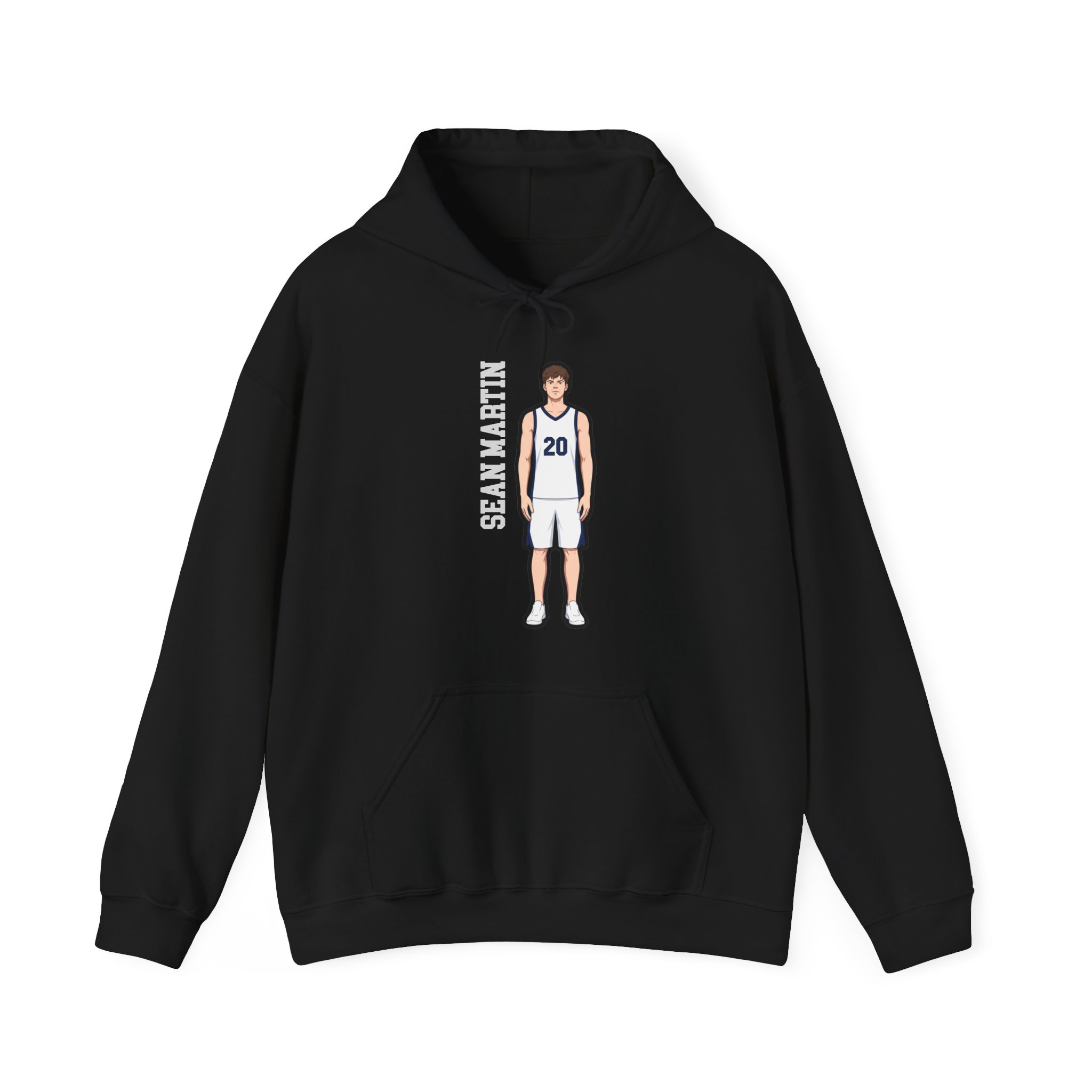 Hoodie — character_name_vertical in Black