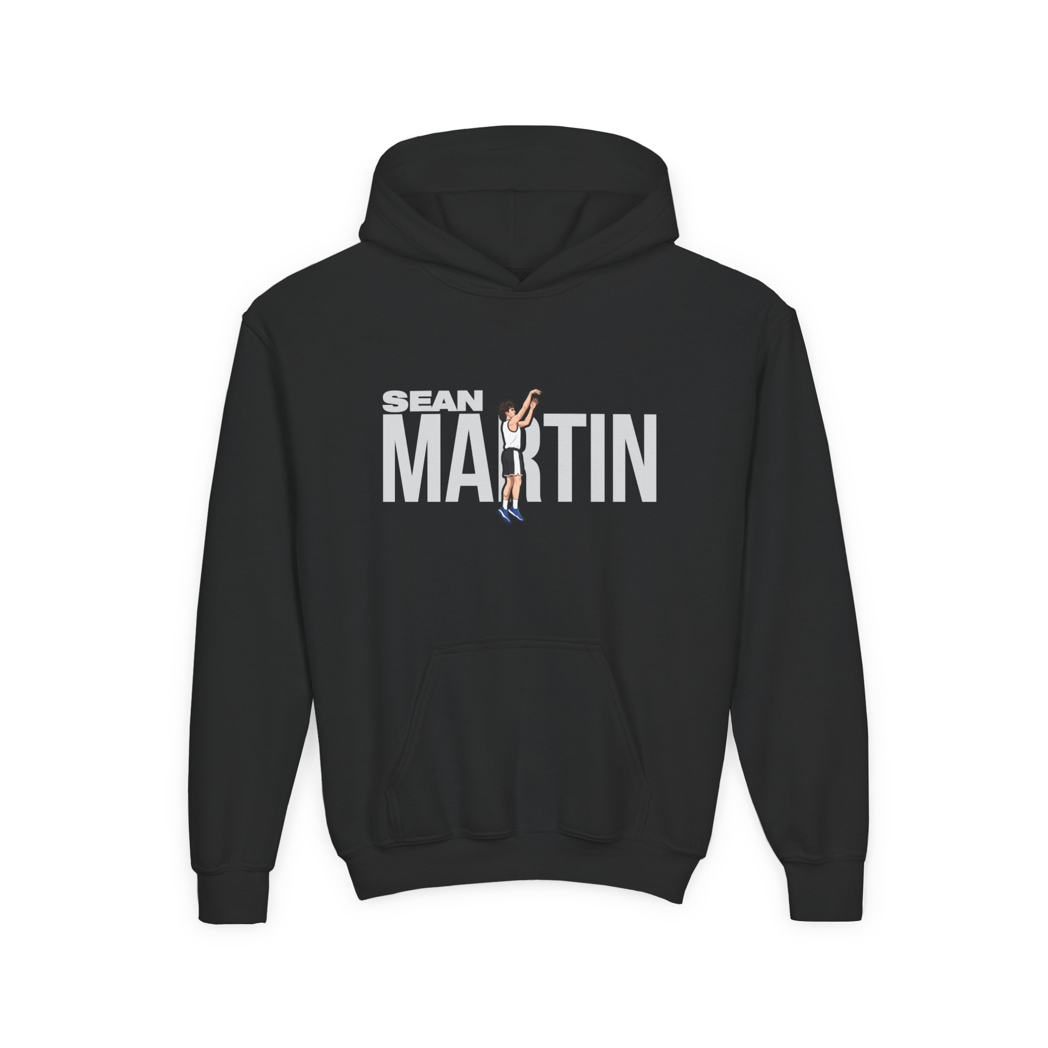Youth Hoodie — character_player_name in Black