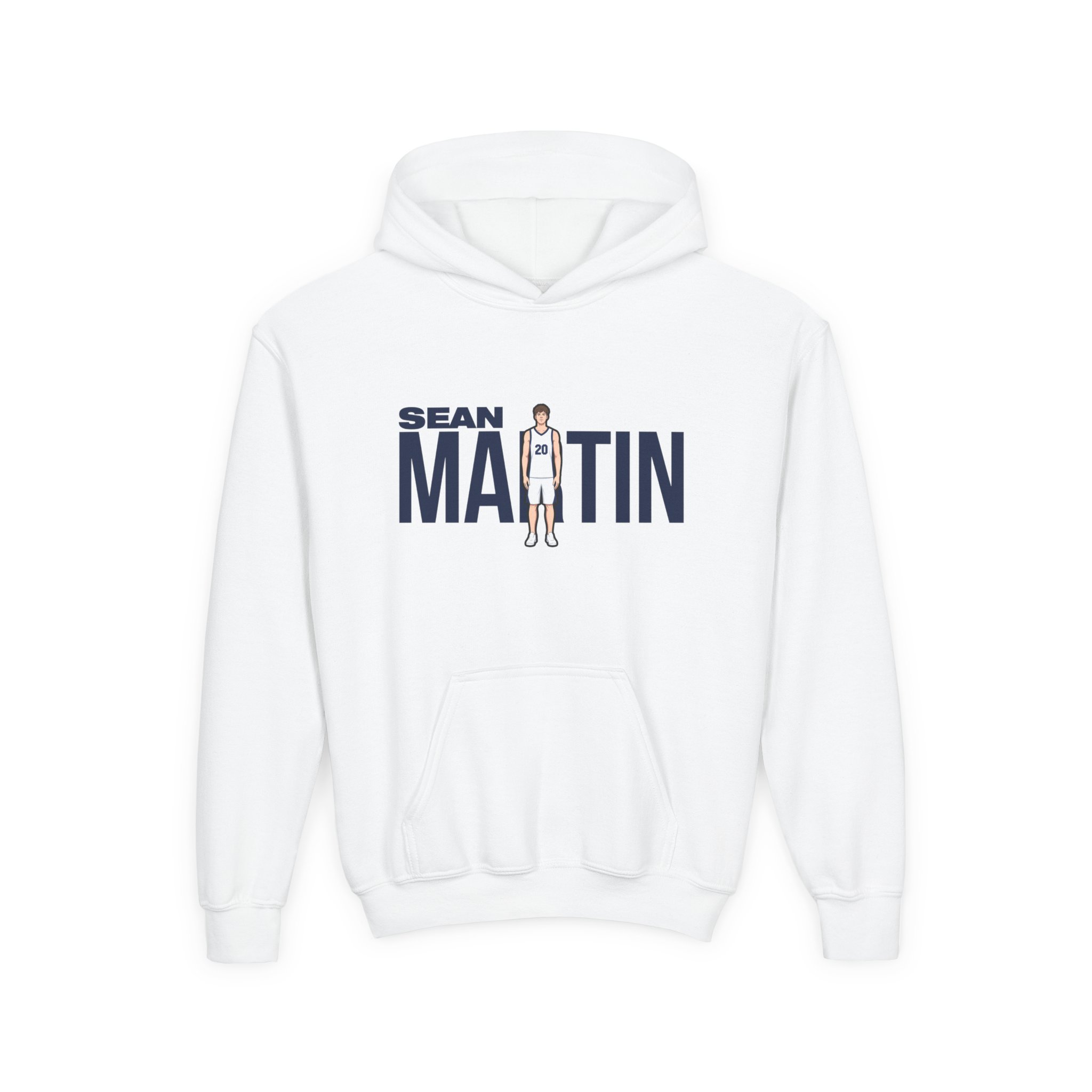 Youth Hoodie — character_player_name in White