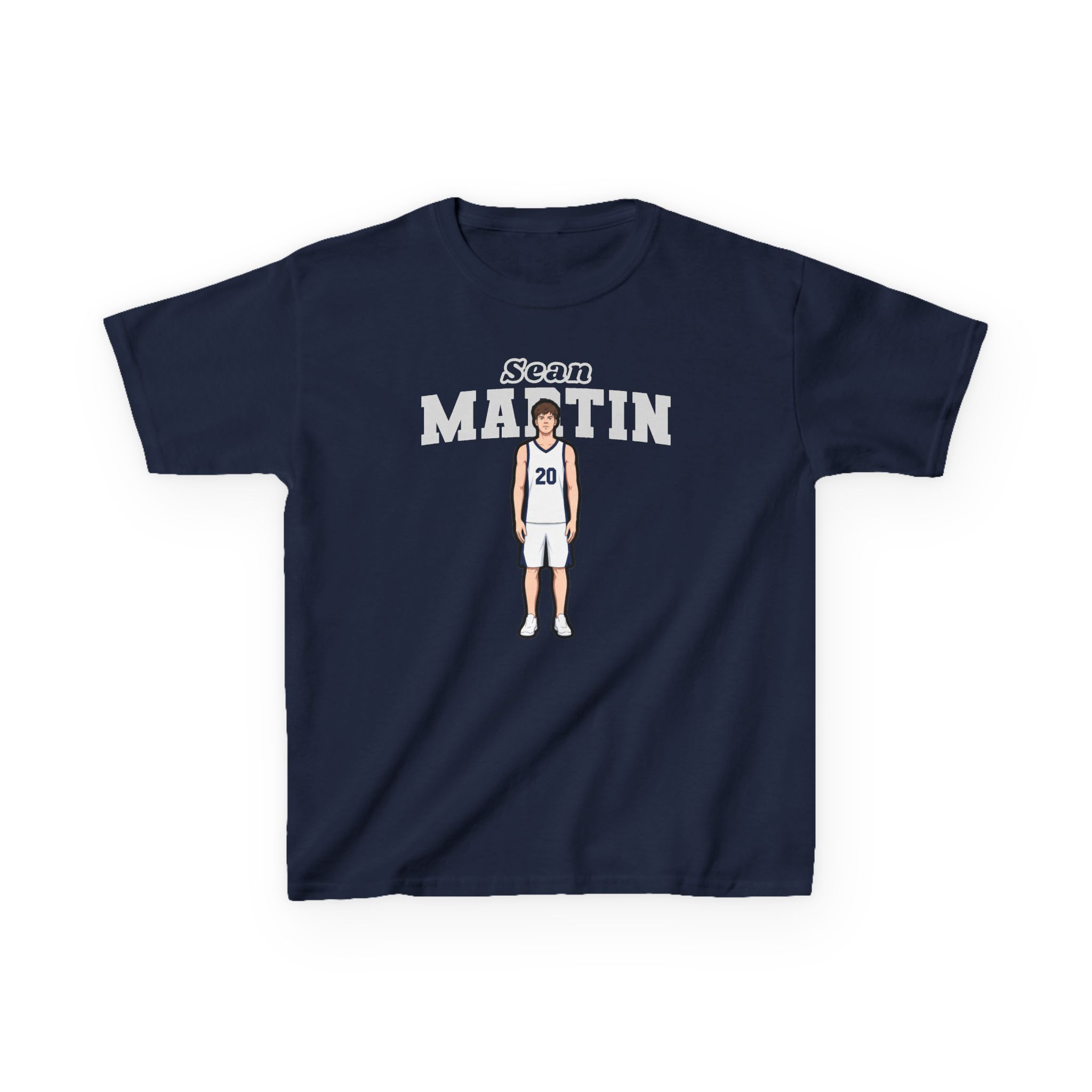 Youth Tee — character_name_arch in Navy