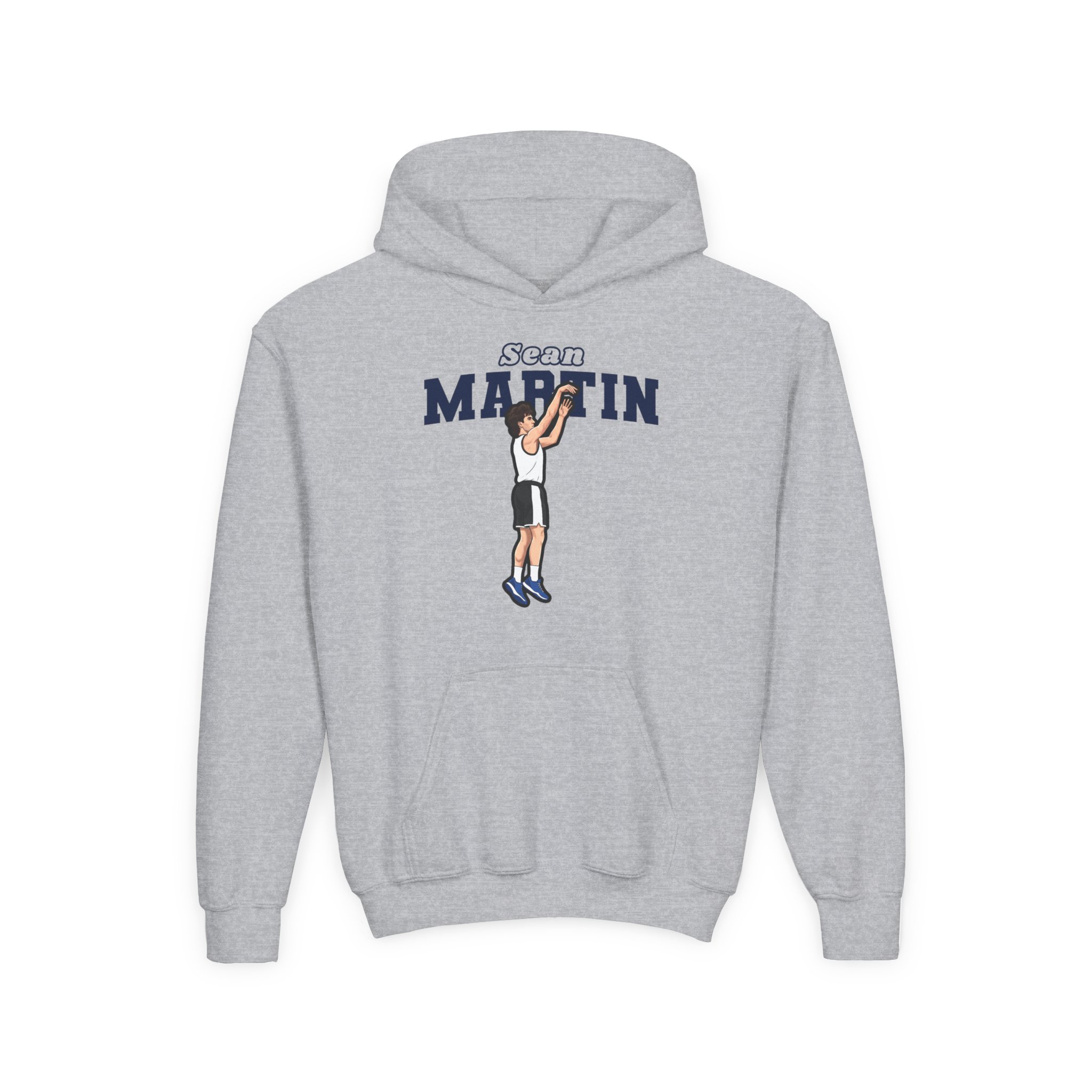 Youth Hoodie — character_name_arch in Grey