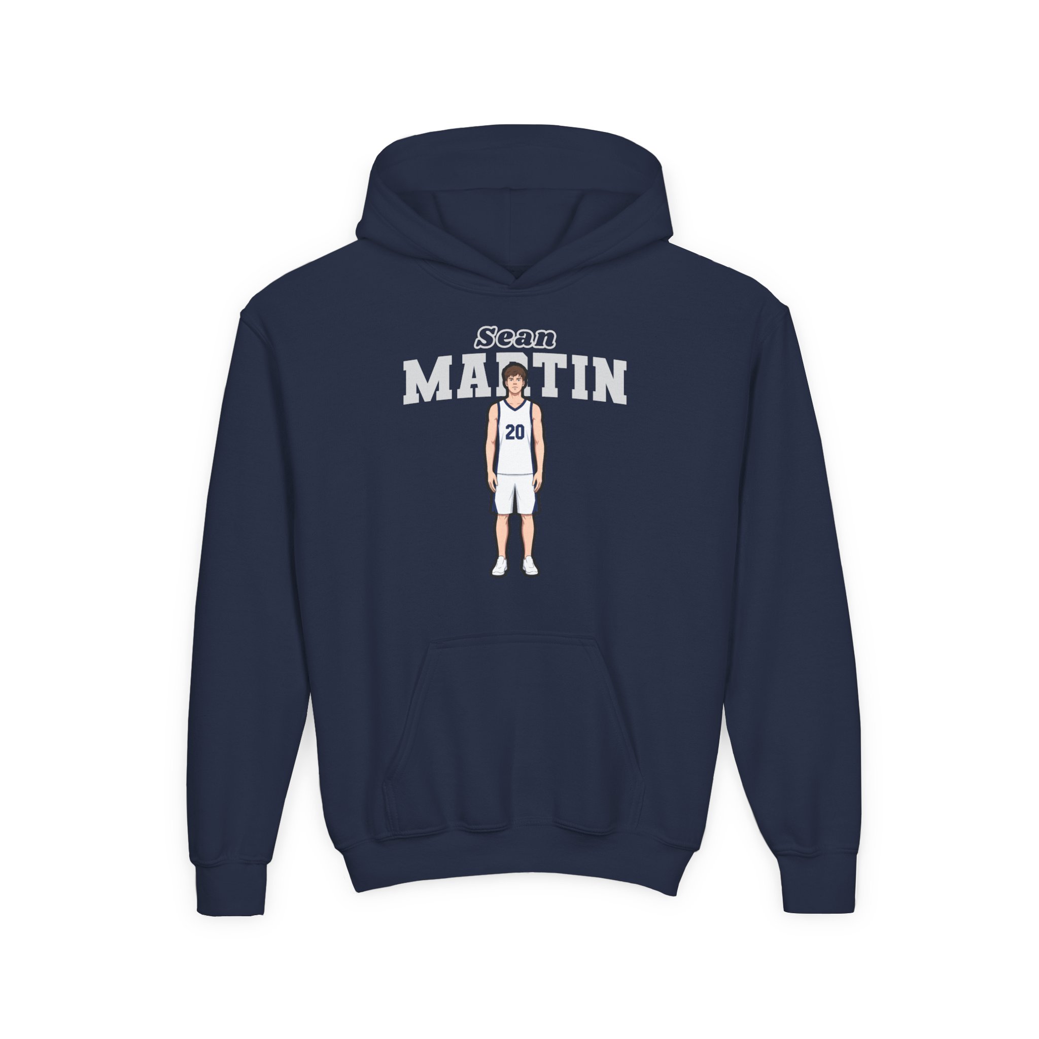 Youth Hoodie — character_name_arch in Navy