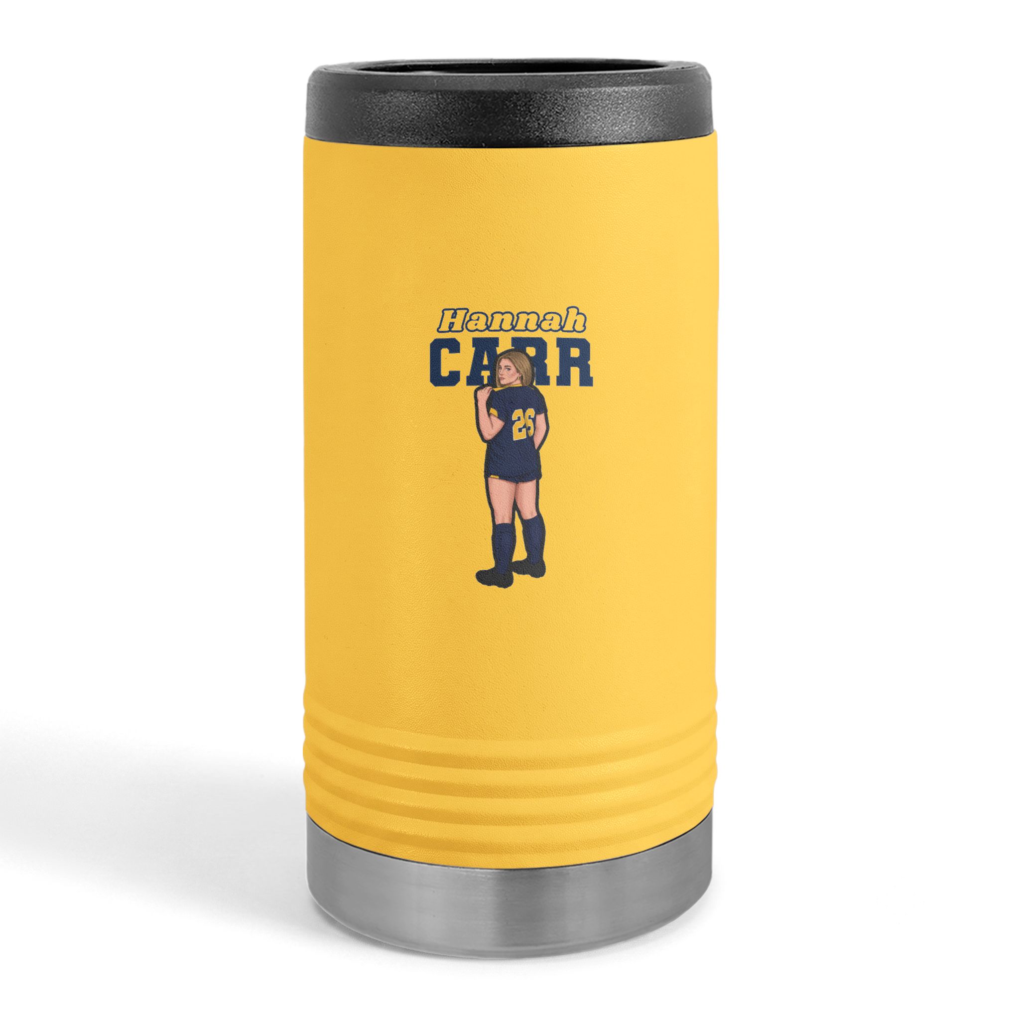 Slim Stainless Can Cooler — character_name_arch in Yellow
