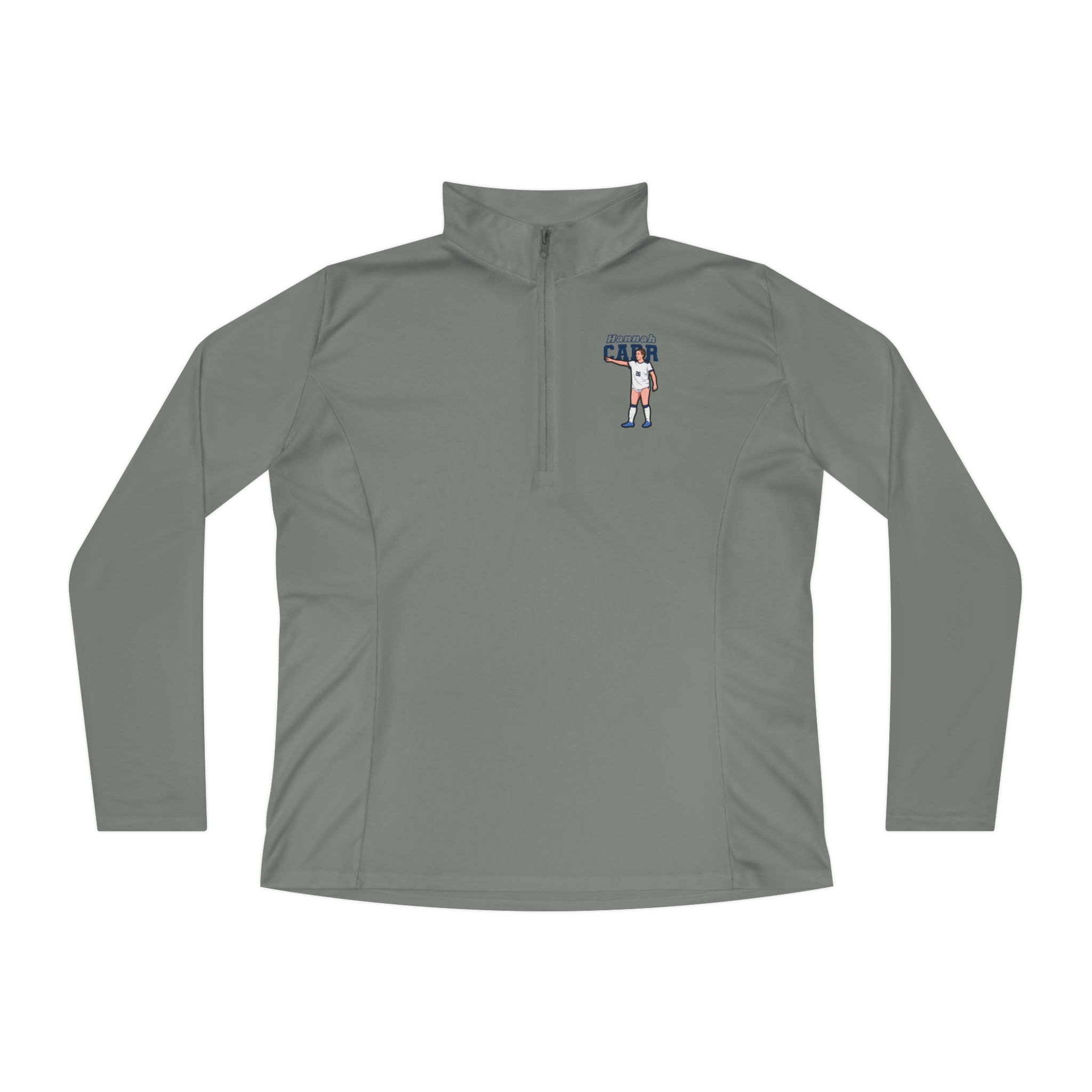 Women's Q-Zip Pullover — character_name_arch in Grey