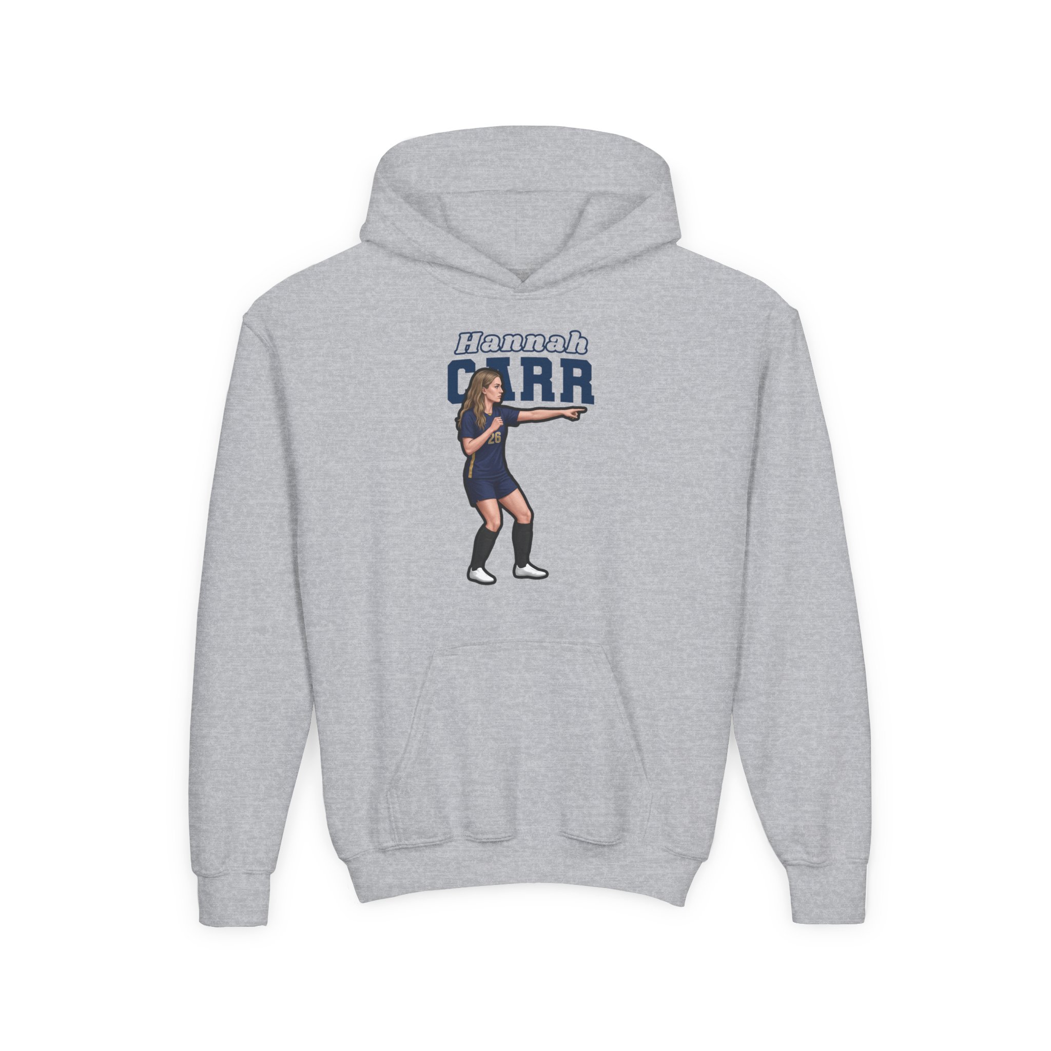 Youth Hoodie — character_name_arch in Grey
