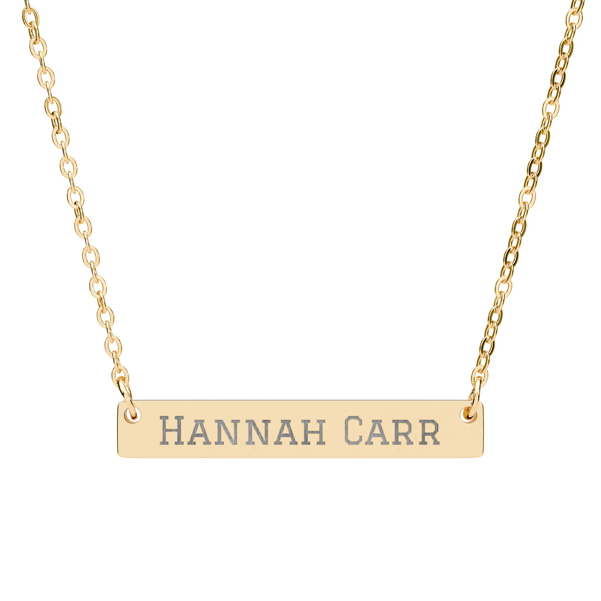 Engraved Bar Necklace — Classic in Gold