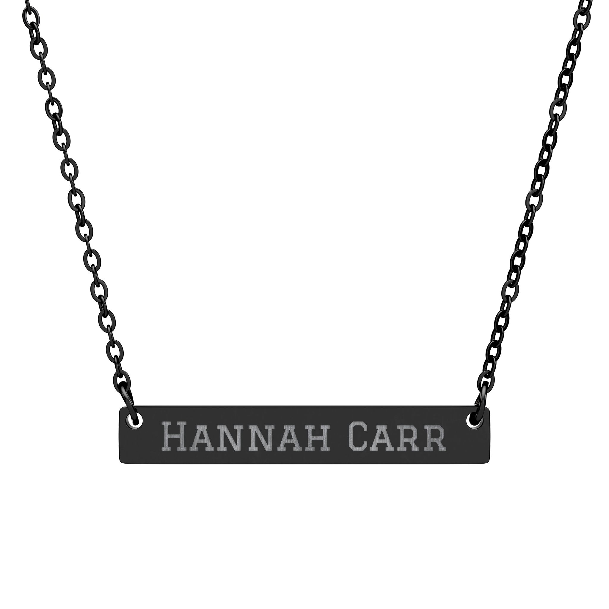 Engraved Bar Necklace — Classic in Black