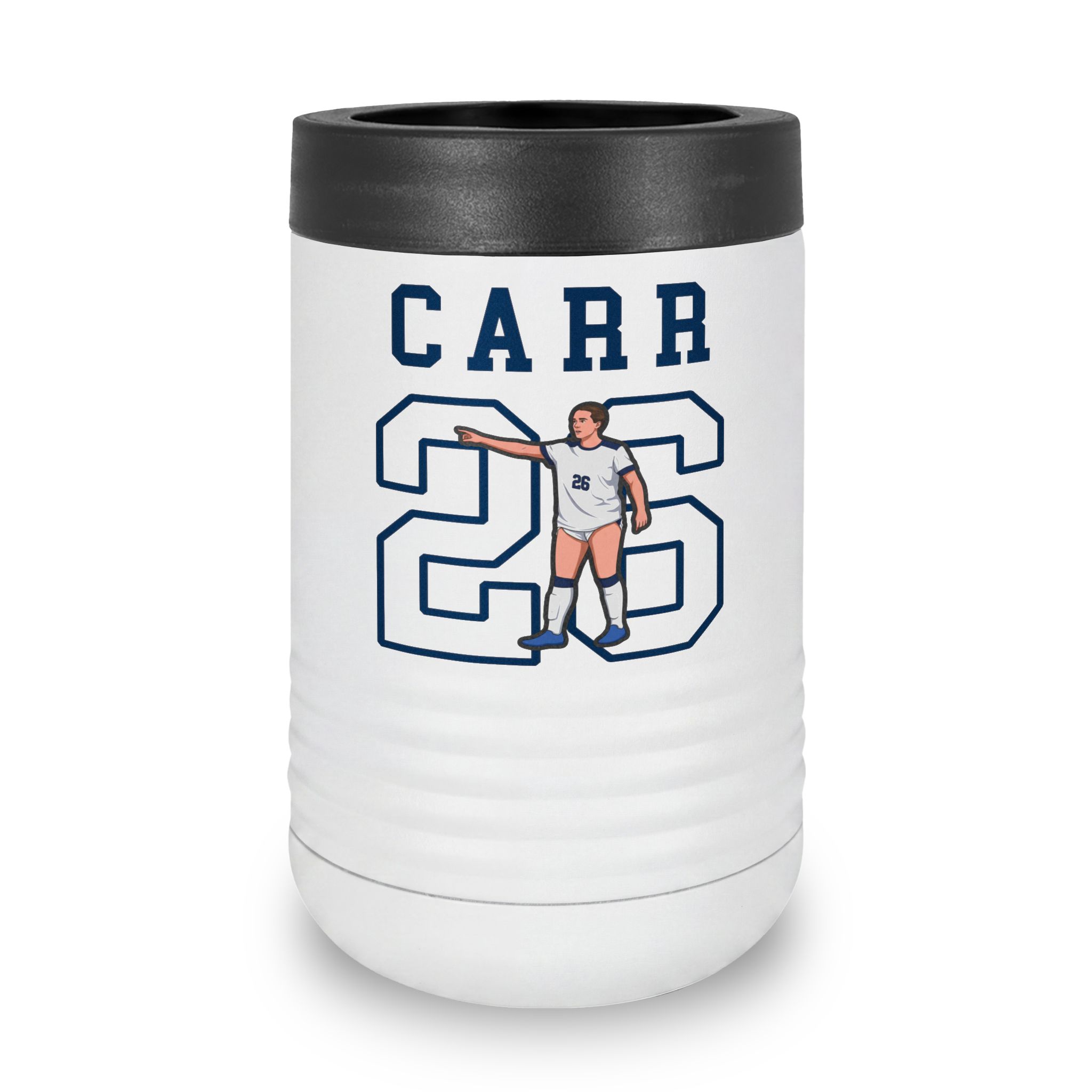 Stainless Can Cooler — character_shirsey in White