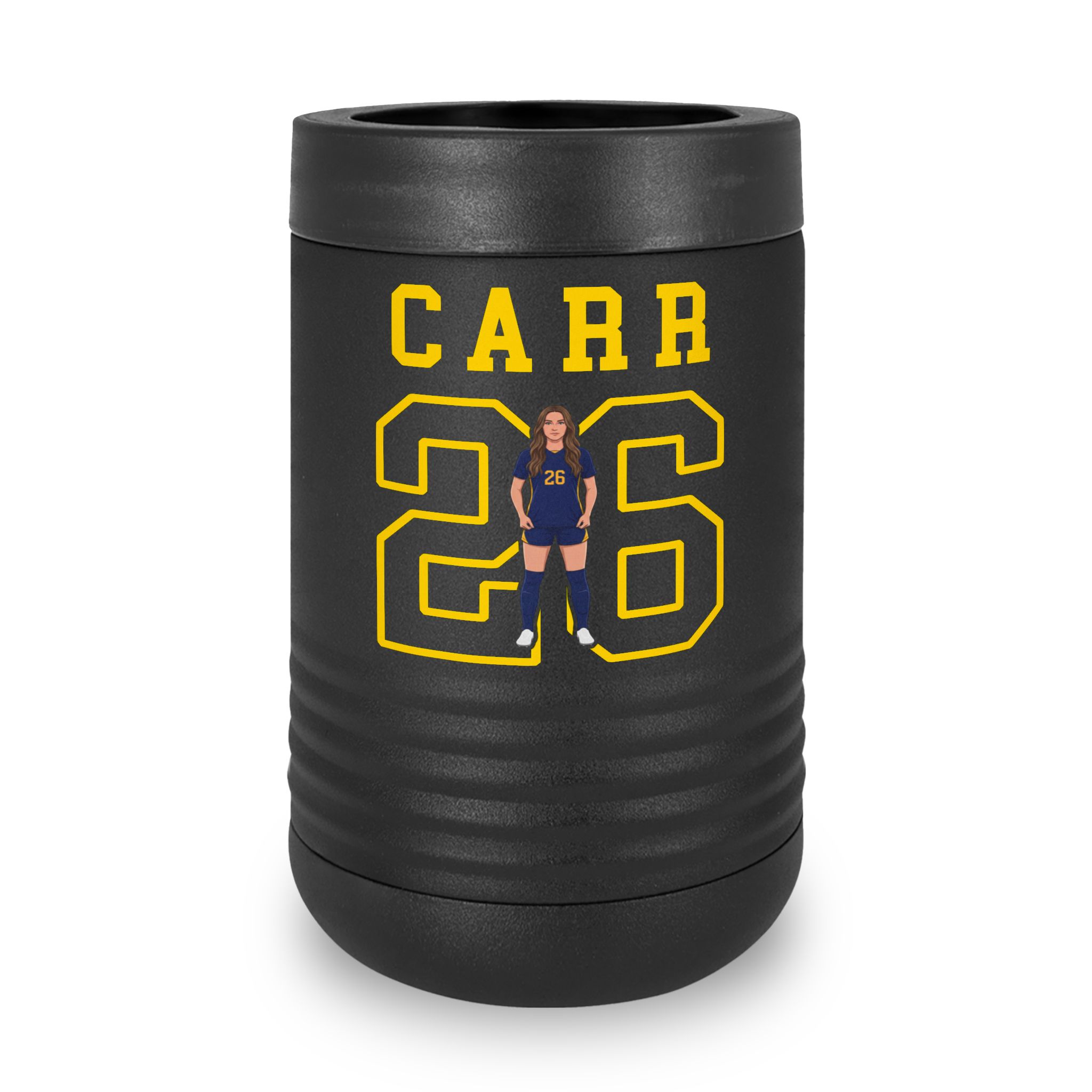 Stainless Can Cooler — character_shirsey in Black